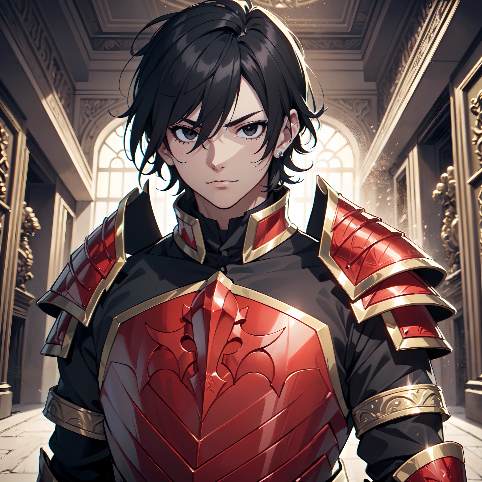 128K Ultra High Definition,
128K Ultra High Quality,
128K Ultra High Resolution,
Best Definition,
Best Quality,
Best Resolution,
Perfectly Detailed,
Perfectly Designed,
Extremely Detailed,
Extremely Designed,
Hyper Detailed,
Hyper Definition,
Hyper Quality,
Hyper Resolution,
Masterpiece,
(((Anime))),
Body Shot,
(((Boy))),
Handsome,
Muscular Body,
(((Black Short Hair))),
(((Black Eyes))),
(((Hyper Detailed & Perfectly Designed Red Ruby Armor Plates))),
(((Hyper Detailed & Perfectly Designed Engraving Jeweled Baron Armor))),
(((Inside Of Medieval Royal Palace Background Scenery))),