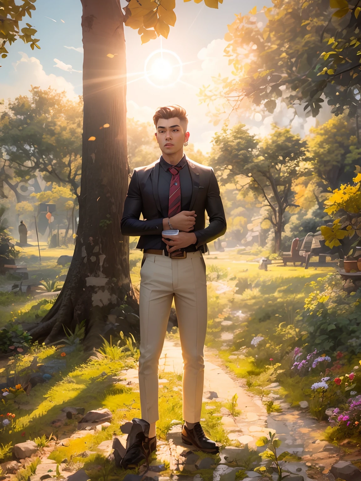 Change background, make handsome boy,8k ultra