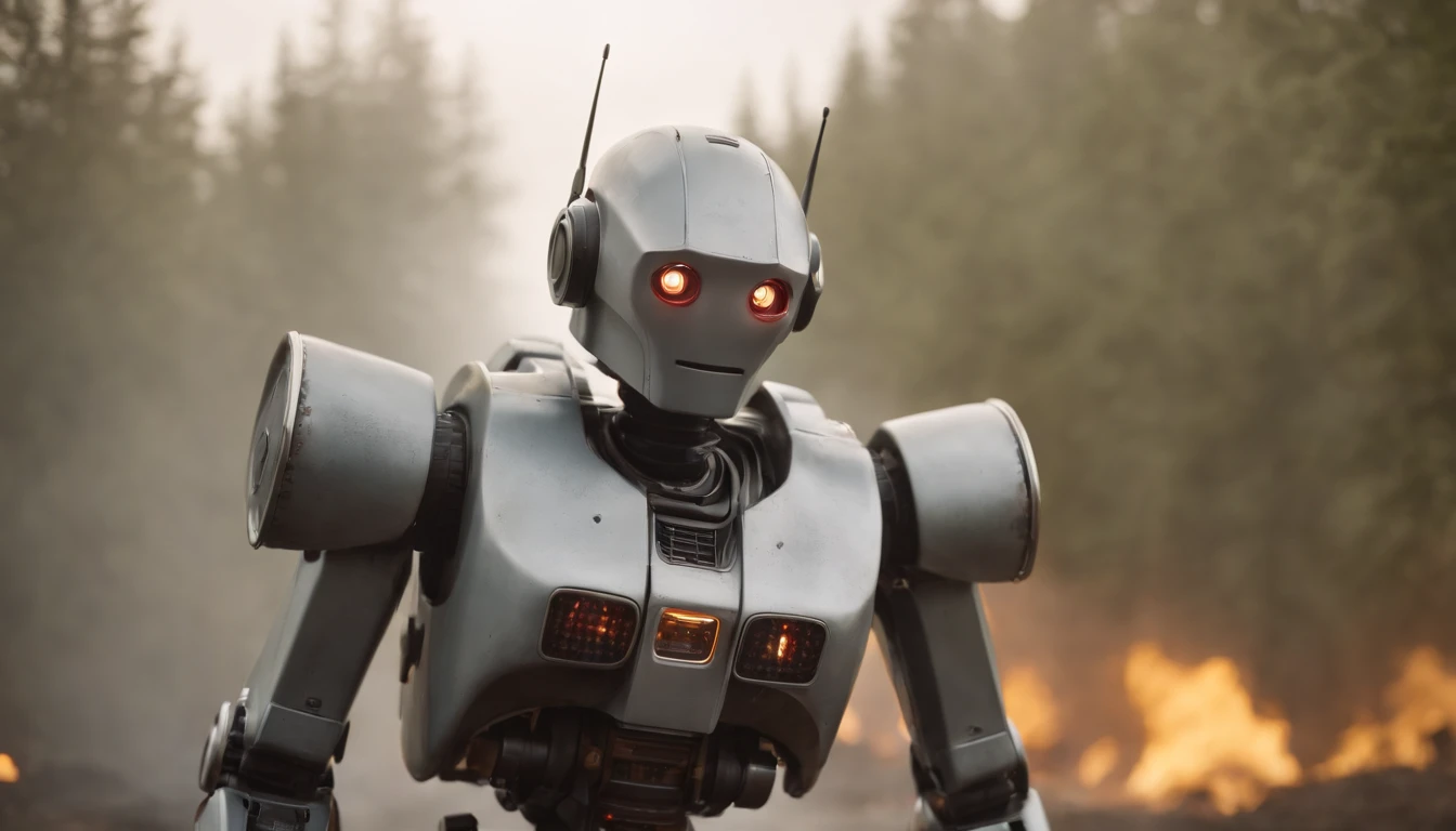 Warning of caution against evil robots
