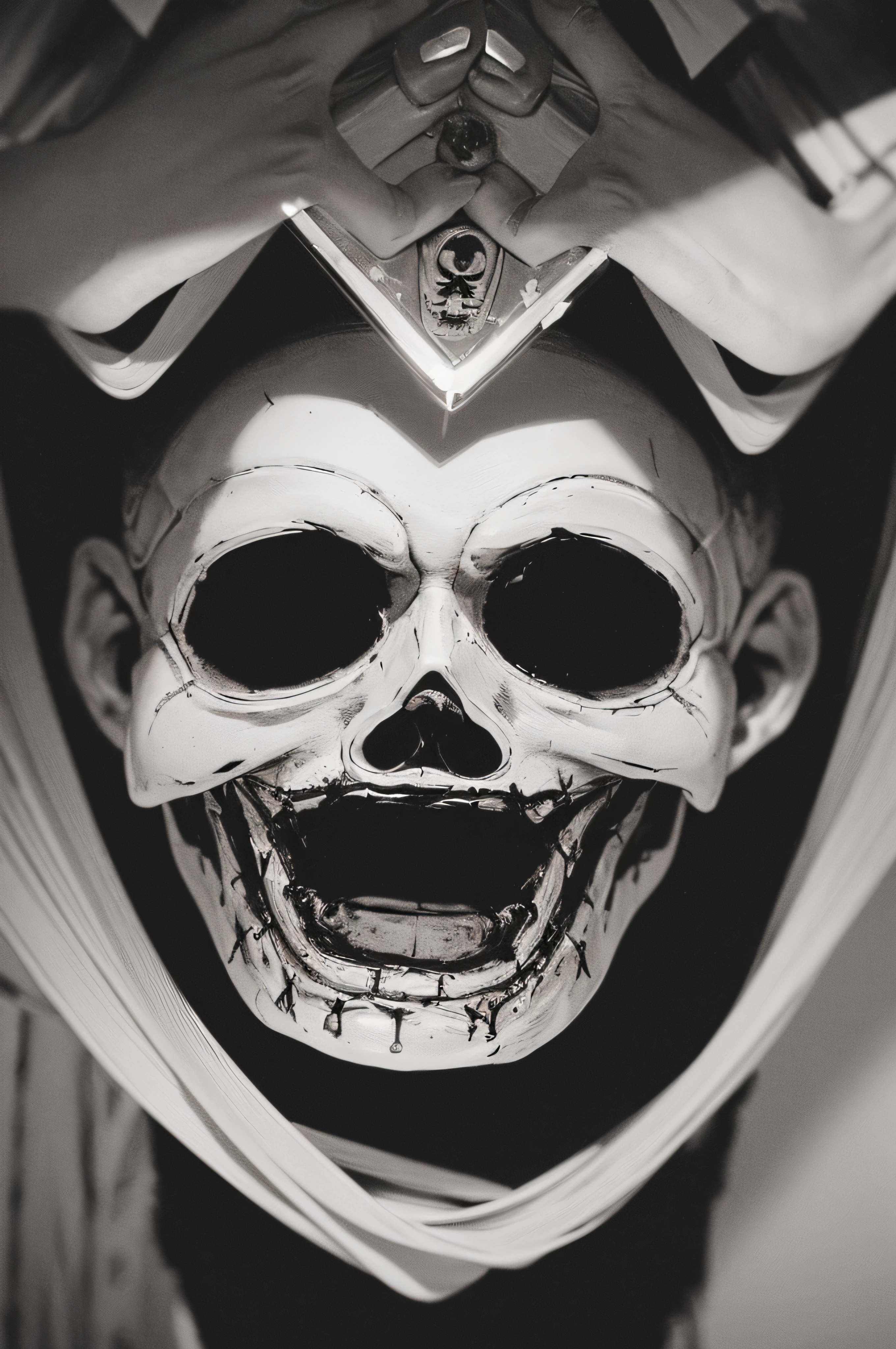 "(The best lighting, oscuro, dramatic),(feto calavera alien, Hellraiser, Cicatrices, , sexy, cerebro, sangre, una rata dentro de la cabeza, terror.),(ojos rojos, calaveras). morning light.