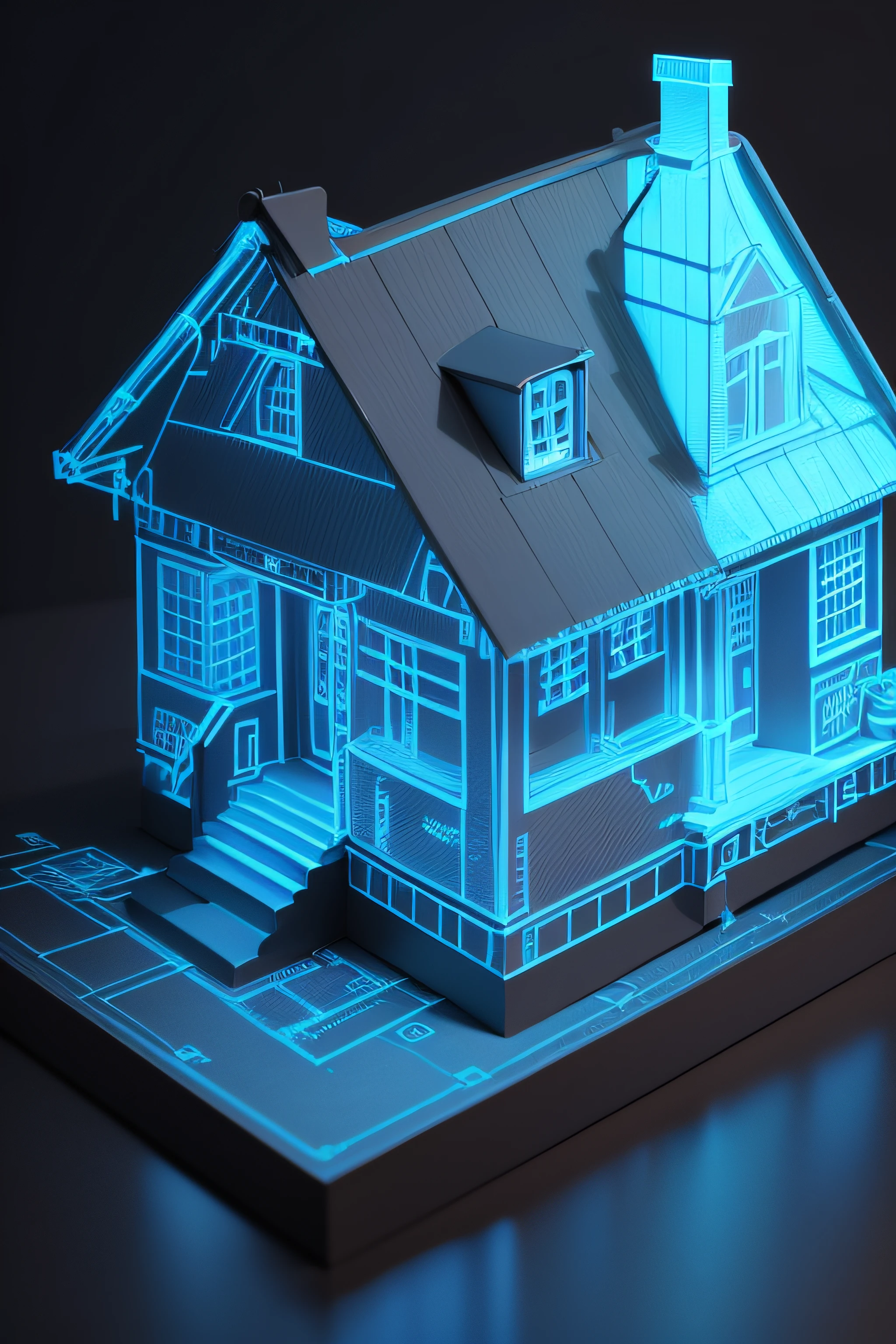 a blue neon drawing of a house on a black background, house background, architecture blueprint copy, architecture technical blueprint, house illustration, in blueprint form, blue print, architectural illustration, holographic projection, house and home, architectural, projection mapping, in style of 3d render, commercial illustration, architecture concept, home setting, architectural rendering, high quality architectural art