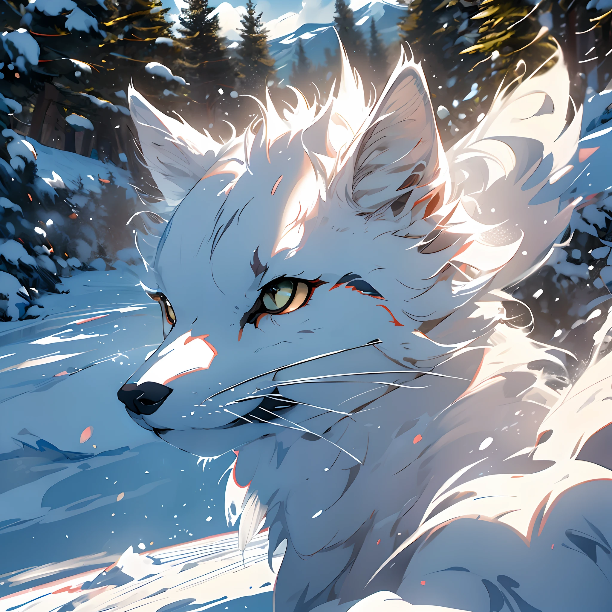 Exquisite visuals,high-definition,masterpieces, arctic wolf