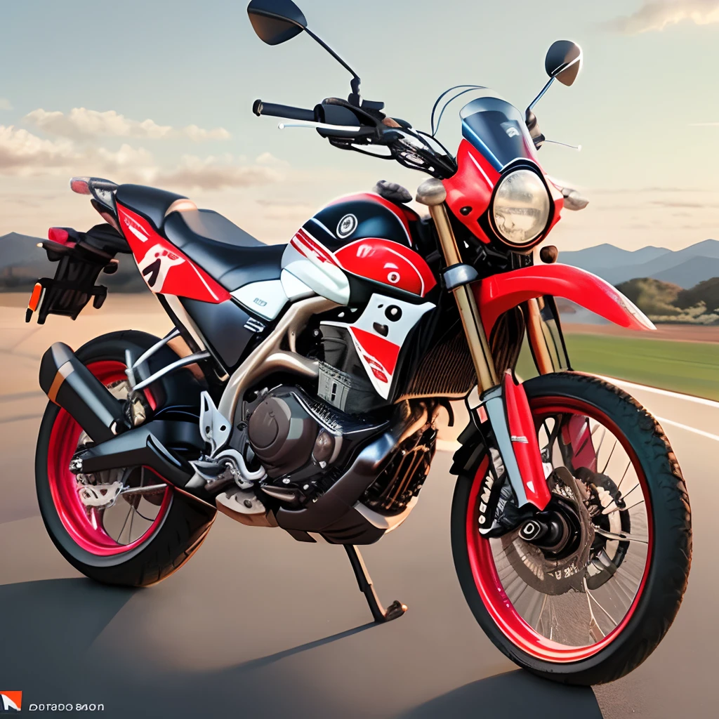 Moto vermelha yamaha semi esportiva com 250 cilindradas no estilo