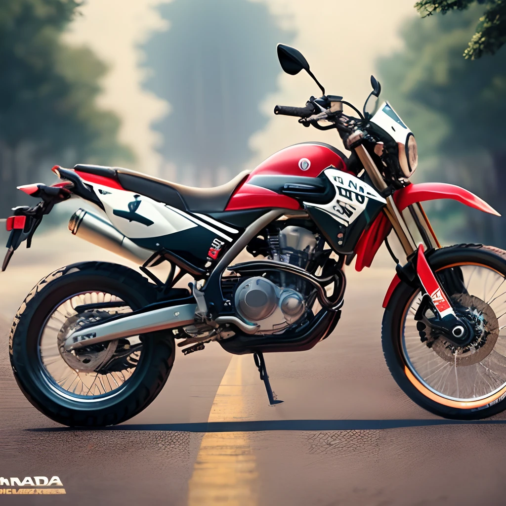 Moto vermelha yamaha semi esportiva com 250 cilindradas no estilo