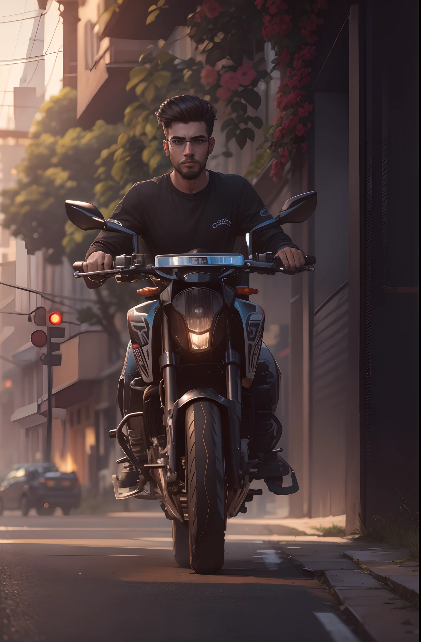 Syberpunk handsome boy, full realistic, change the background, road 4k ultra HD(8k details) row image