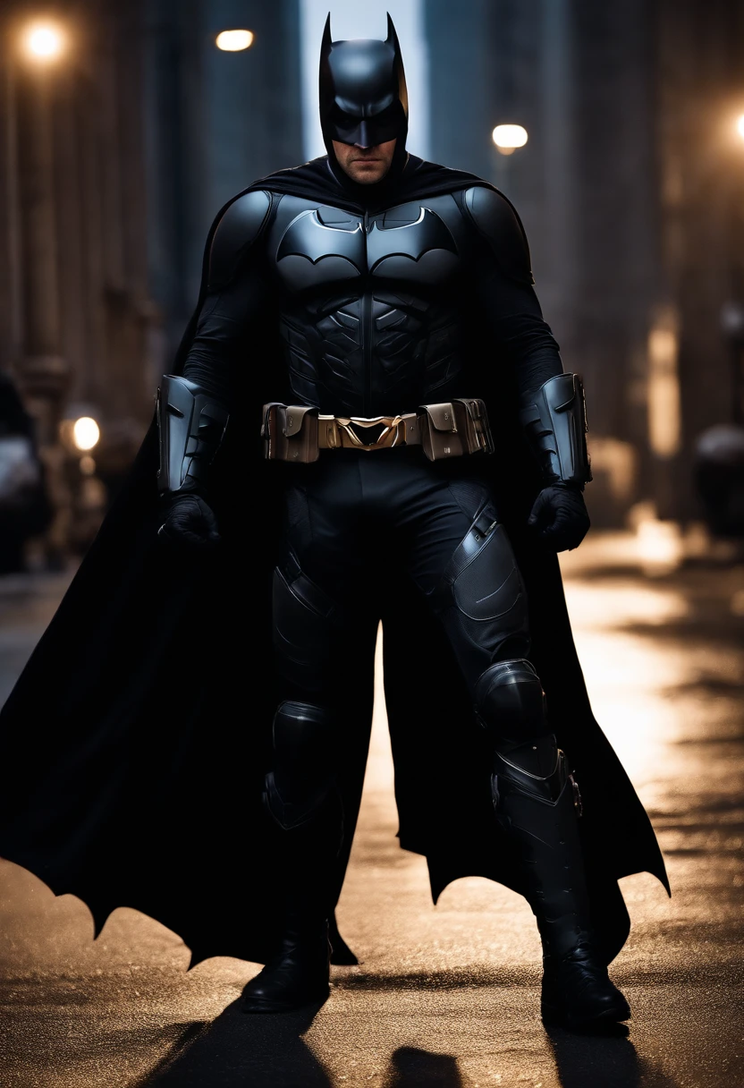 October Superhero: Shadowblade, a stealthy superhero with the ability to control shadows and move unseen, wearing a dark, mysterious costume that blends into the shadows of the eerie Halloween night.
