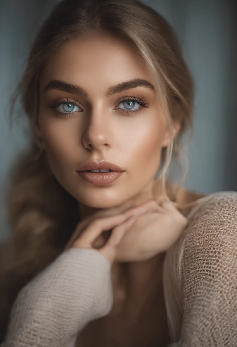 Oman, fille sexy aux yeux bleus levres pulpeuse, Portrait Sophie Mudd, Portrait de Corinna Kopf, cheveux blonds et grands yeux, selfie of a young woman, ohne Maquillage, maquillage naturel, Look directly into the camera, Visage avec Artgram, dezentes Maquillage, Superbe photo du corps entier, dans la chambre, gros seins, Blonde, Latin