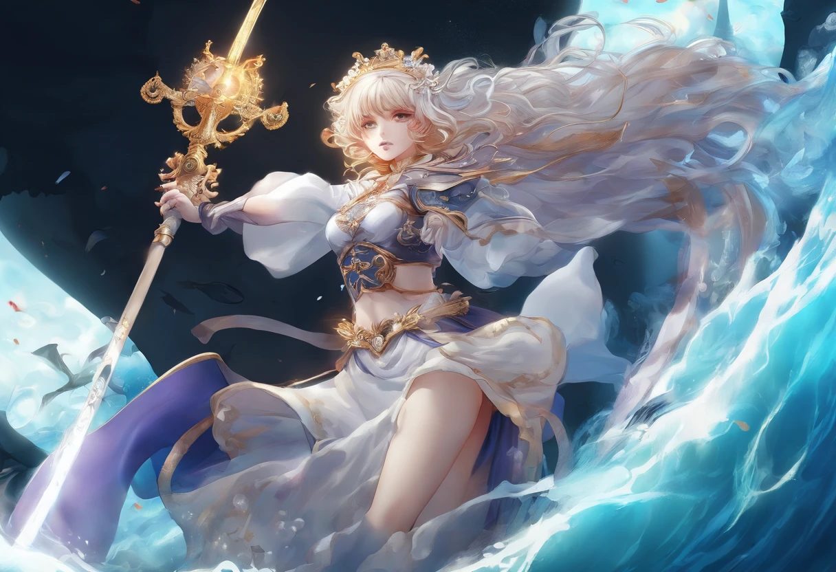 a master piece of storytelling,beautiful face,incoming_attack,battle scene,slashing by holding sword,High quality,Best quality,8K wallpaper,Ultra-detailed,high resolution,(Intricate details:1.3),(Ultra-detailed:1.3),(Sharp focus:1.3),(Natural lighting:1.05),(Vivid colors:1.3),Perfect anatomy,Perfect hands,Extremely detailed eyes,Extremely detailed body,extremely detailed finger,Dynamic hair,(bright illumination),Atmosfera escura, alto contraste de luz e sombra