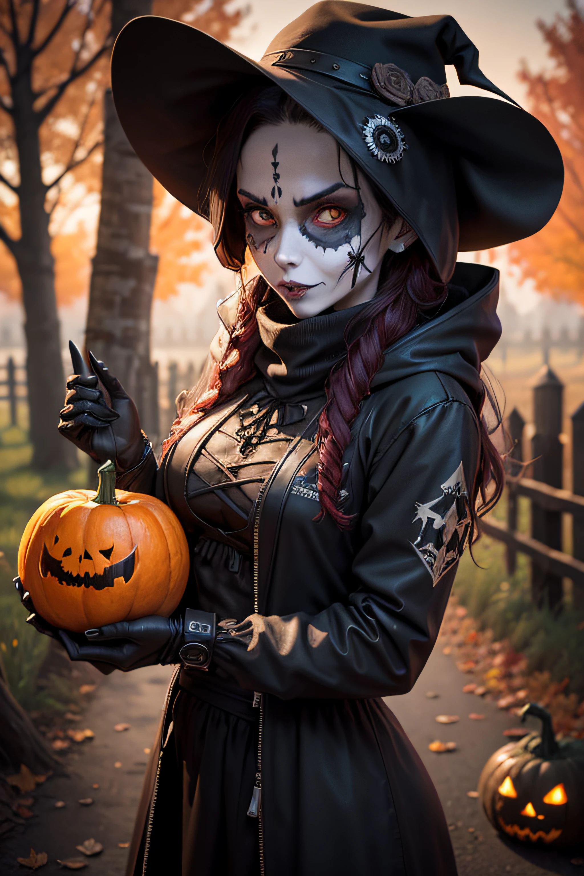 Evil scarecrow, Gothic, autumn season, caveira, calabaza,