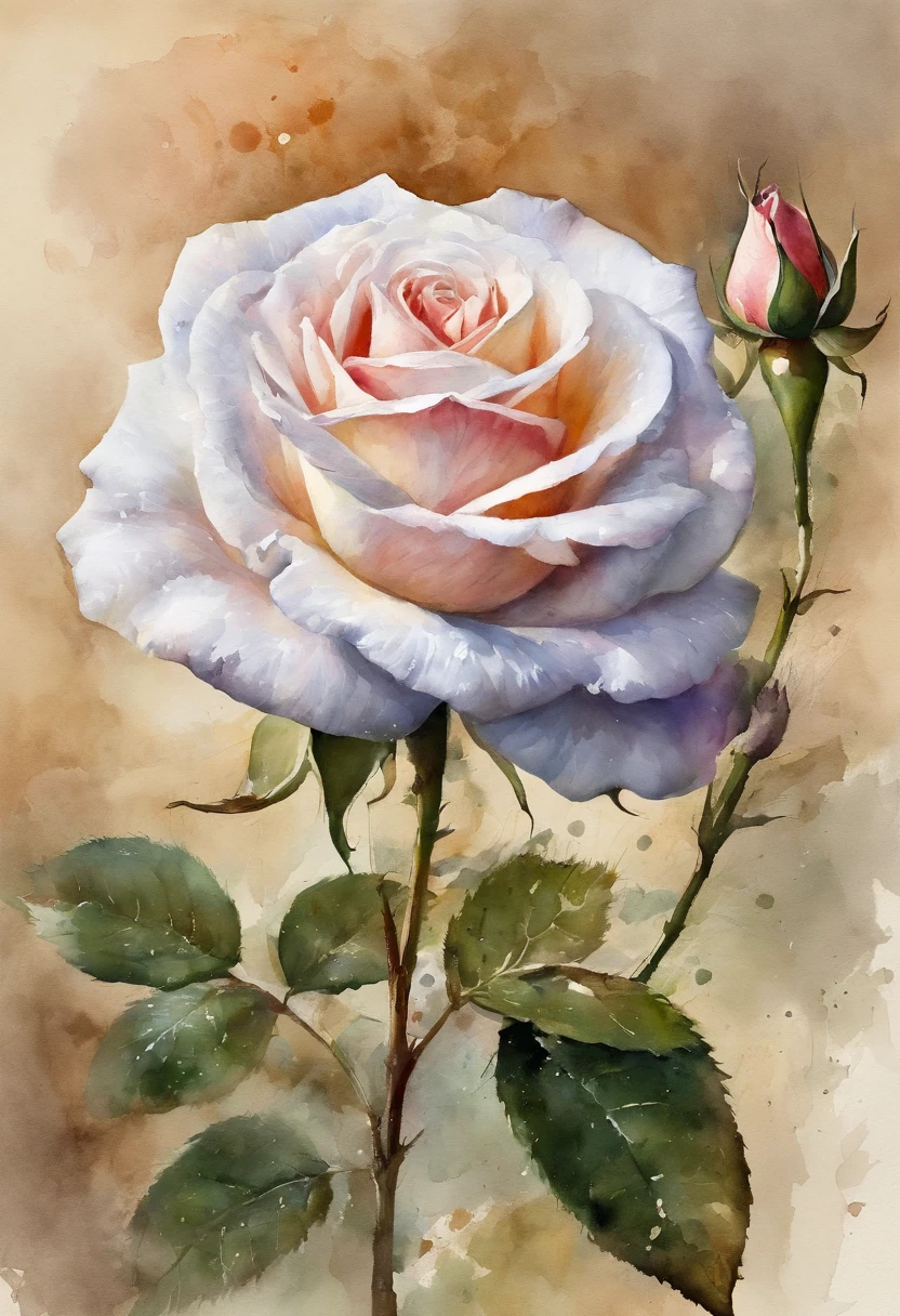 a rose painting with a splatter background and spray paint effect, by Eugeniusz Zak, watercolor art, by Károly Lotz, watercolor painting, watercolor painting style, watercolor detailed art, by Reuben Tam, watercolor digital painting, watercolor , masterfully detailed watercolor, watercolor art, Grzegorz Rutkowski