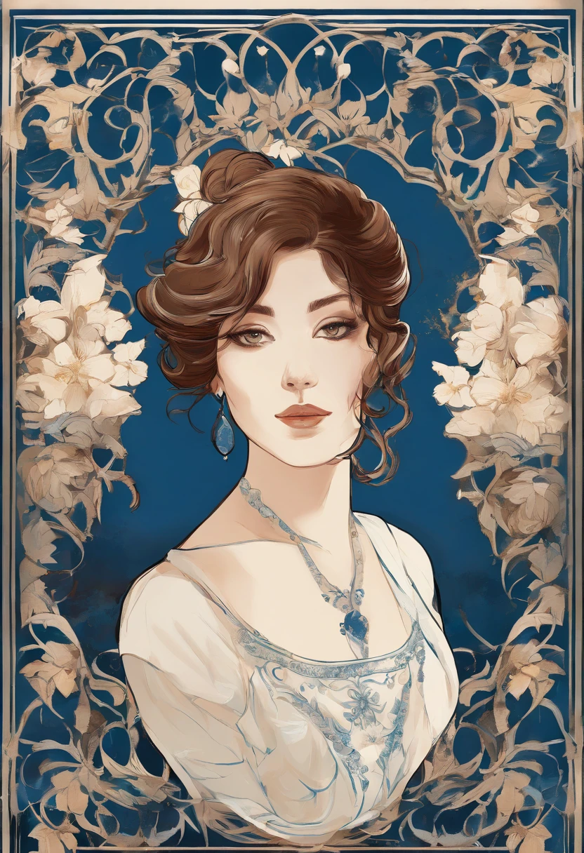 painting of a woman with a blue dress and a white shirt, portrait study, digital oil painting, oil digital painting, elegant digital painting, in style of wlop, painterly portrait, digital art oil painting, beautiful portrait of a woman, feminine portrait, elegant portrait, beautiful character painting, inspired by malcolm liepke oil painting, pastel color, muddy