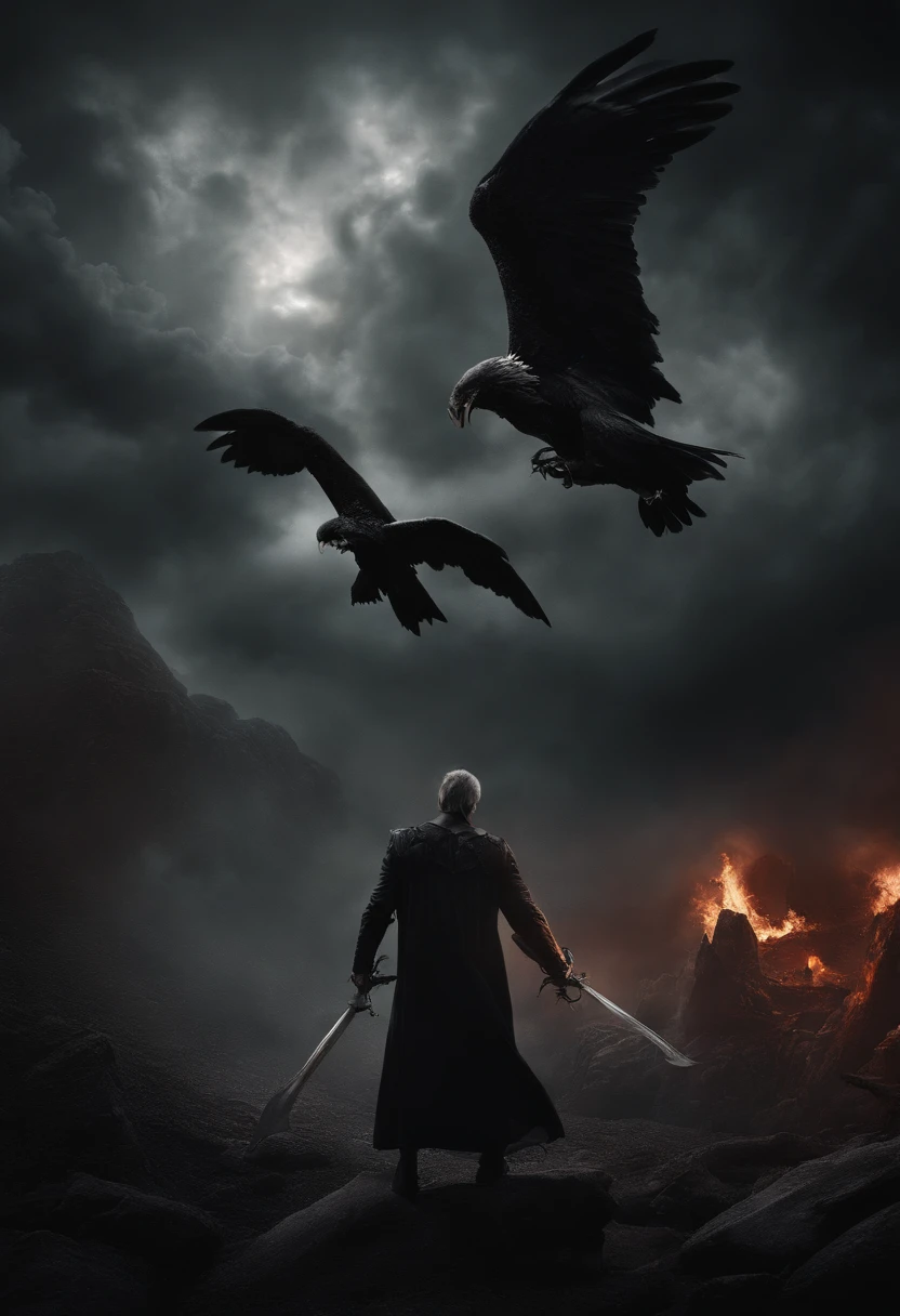 Create a chilling and unsettling scene where angels and demons engage in an otherworldly battle. Convey a sense of dread and supernatural terror as these celestial beings clash in an epic struggle. Use vivid and macabre imagery to evoke a feeling of horror and unease in the viewer. Be sure to capture the contrast between the divine and the diabolical, making the viewer question the boundaries between good and evil in this eerie and haunting composition