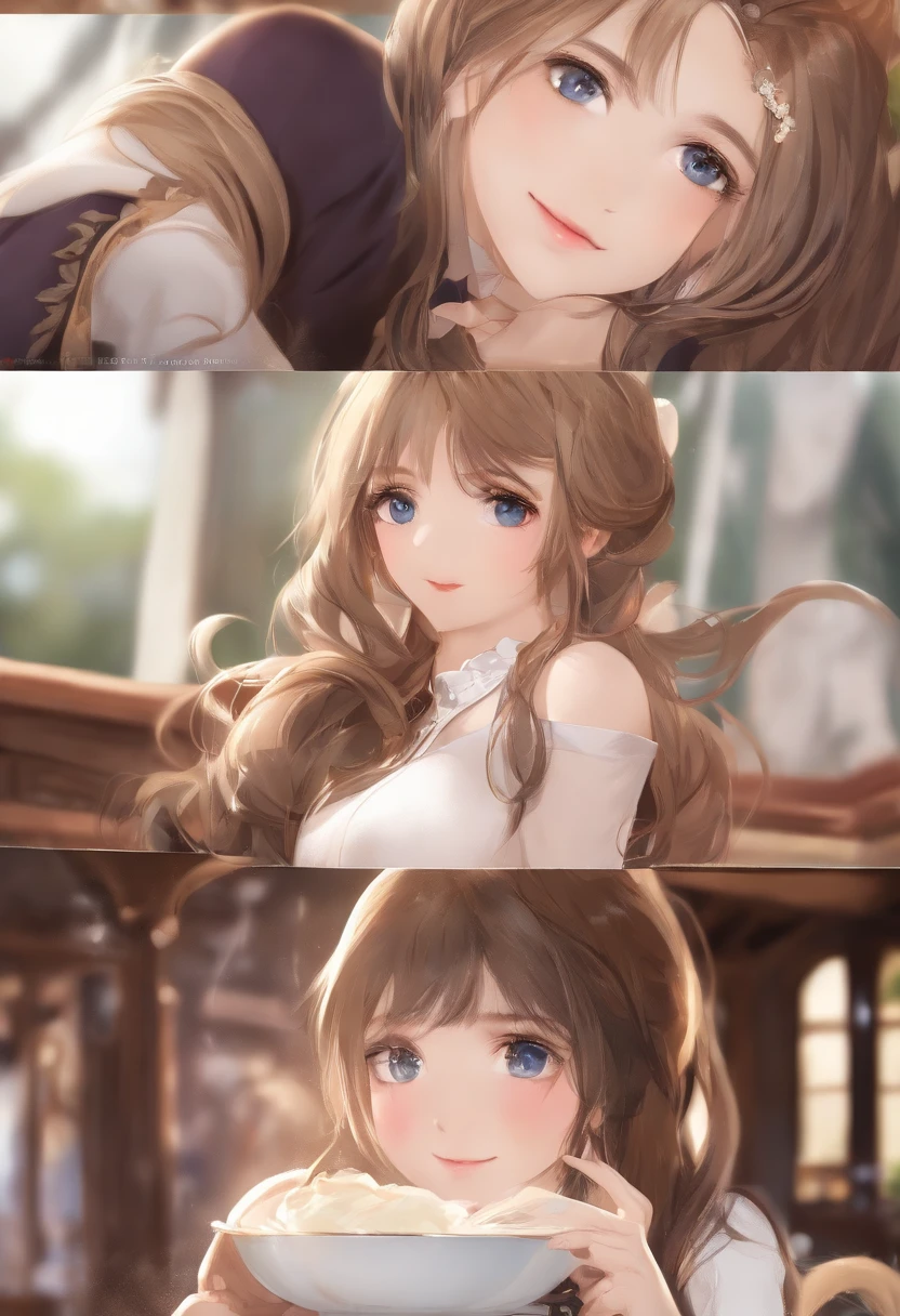 (SFW), masterpiece, best quality, highres 64k, professional artwork, famous artwork, clean, cinematic lighting, beautiful eyes + detail, beautiful hair + detail, (cute young female body:1.4), (cute big breasts), lactation milk, happy:1.3, smile:1.3, sexy looking at the viewer, sexy lips, floating hair,Anosillus ii, ((tfg1:1.5)), indoors, doorway, door open, from above