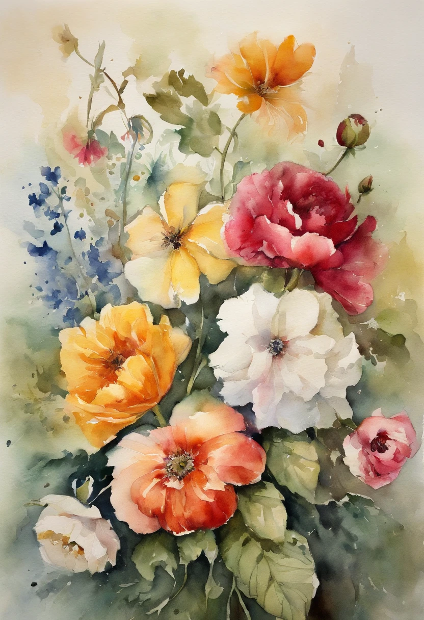 a painting of a bunch of flowers with watercolor paint, detailed watercolour, botanic watercolors, watercolor detailed art, canvas art print, detailed flowers, highly intricate, watercolor artwork of exotic, watercolor illustration, watercolor painting style, masterful detailed watercolor, detailed watercolor, by Paul Davis, watercolour, leaning towards watercolor, by Károly Lotz, watercolor masterpiece