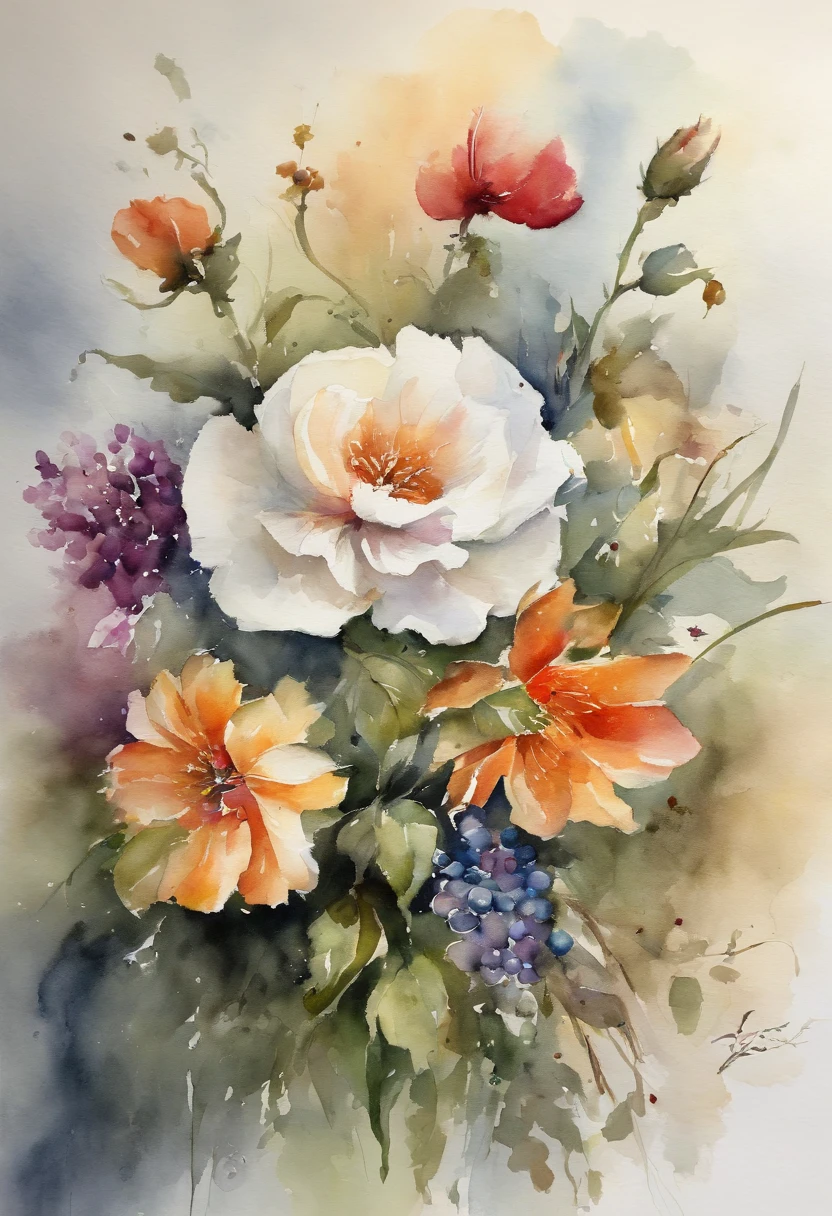 a painting of a bunch of flowers with watercolor paint, detailed watercolour, botanic watercolors, watercolor detailed art, canvas art print, detailed flowers, highly intricate, watercolor artwork of exotic, watercolor illustration, watercolor painting style, masterful detailed watercolor, detailed watercolor, by Paul Davis, watercolour, leaning towards watercolor, by Károly Lotz, watercolor masterpiece