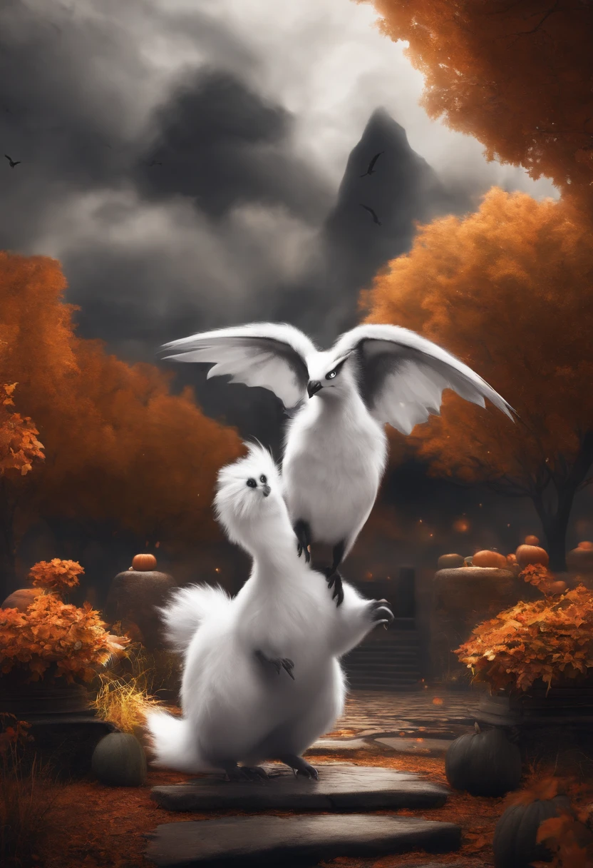 Create a none existent Pokémon Halloween white and black