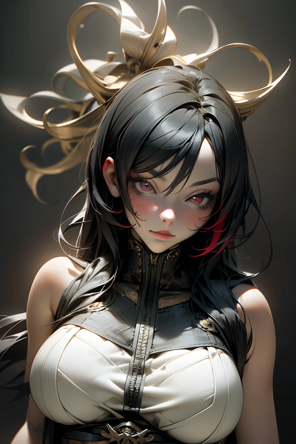 Foto de retrato de uma senhora muito sedutora com tatuagens, hiper detalhes, Intimate facial expression, roupa sexy, fundo brilhante, dia ensolarado, dramatic cinematic lighting, concept art, motor irreal 5, RTX, ray tracing, fotorrealista