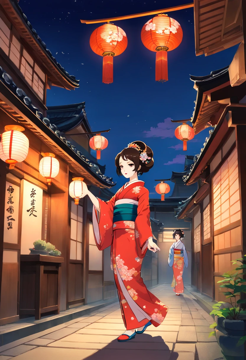 「Please draw a scene of Yoshiwara Yukaku。In the bustling Yoshiwara promenade of the Edo period、Please describe the scene where the oiran greets the guests.。」

「Please draw the figure of Oiran standing in the alley of Yoshiwara Yukaku。beautiful kimonos、Brilliant lights、And please make an illustration of a scene where elegant women gather.。」

「Night in Yoshiwara、Draw the oiran dancing under the light of a lamp。Express their beauty and passion for butoh。」

「Flowers blooming in the courtyard of Yoshiwara Yukaku、Traditional buildings、And their beautiful kimonos harmonized、Illustrate beautiful landscapes。」

「Please create an illustration that captures the atmosphere of Yoshiwara Yukaku。Contrast between day and night、landscapes、a person々、and express its historical charm。」