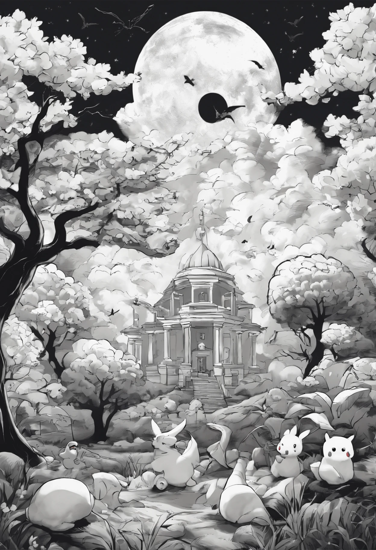 Create a none existent Pokémon Halloween white and black