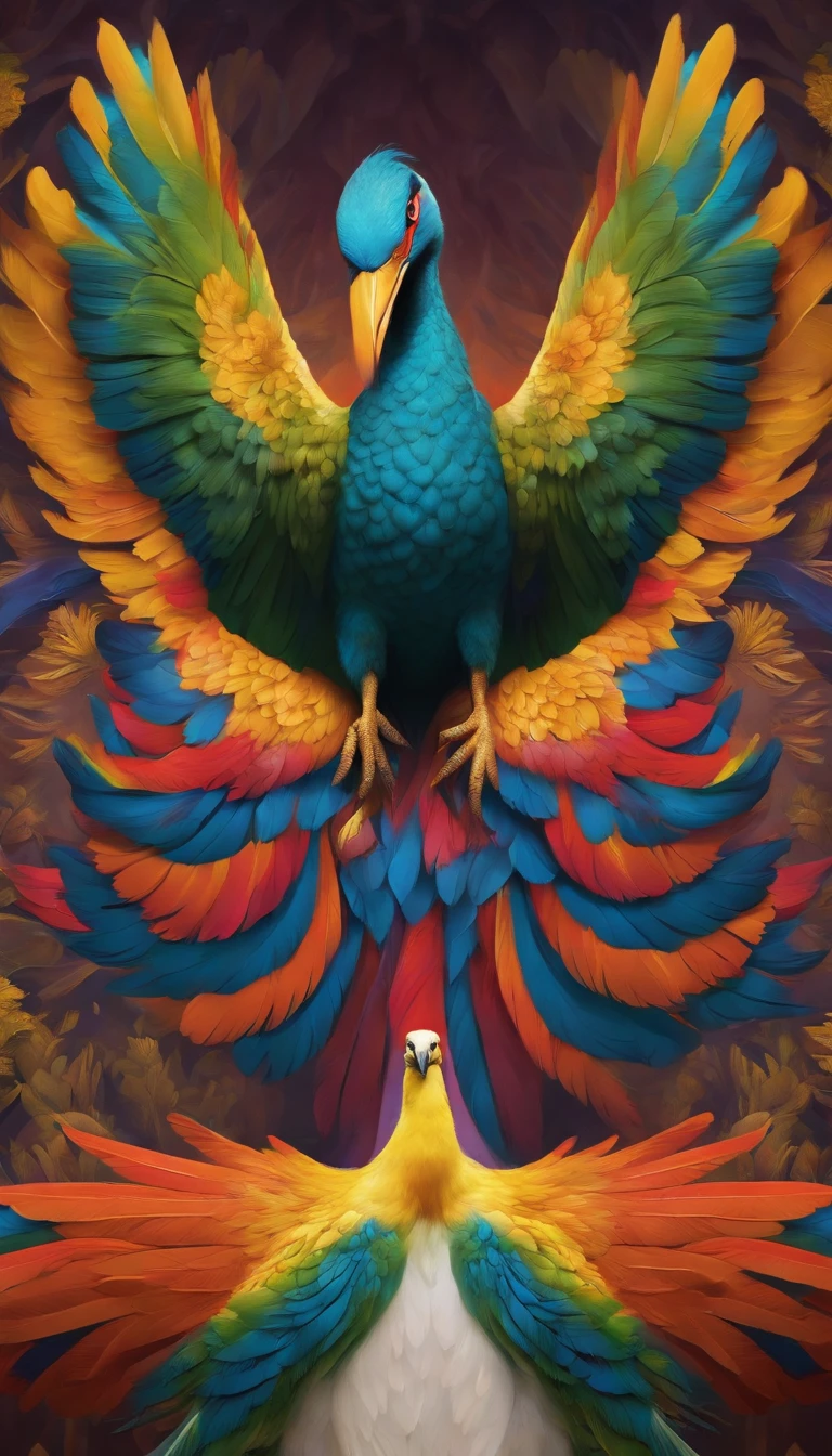 A big bird is being worshipped by many people