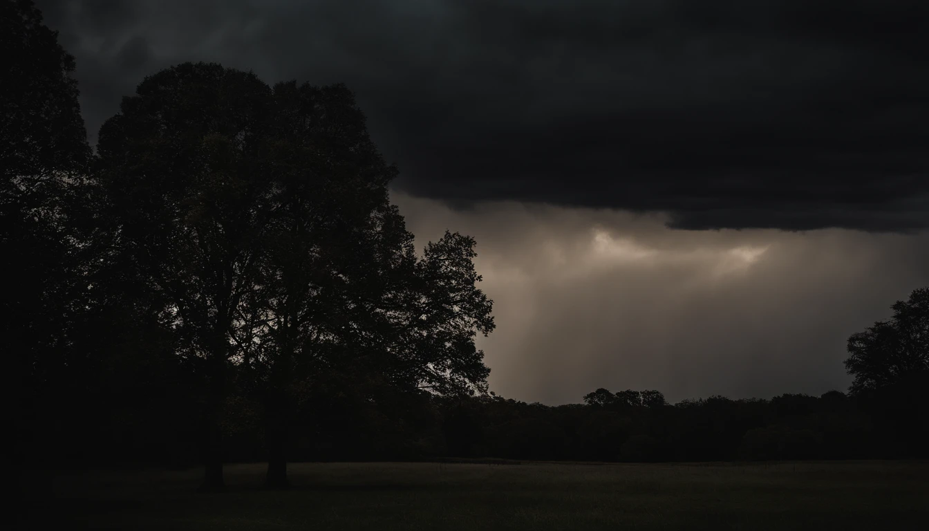 dark stormy clouds，eventide