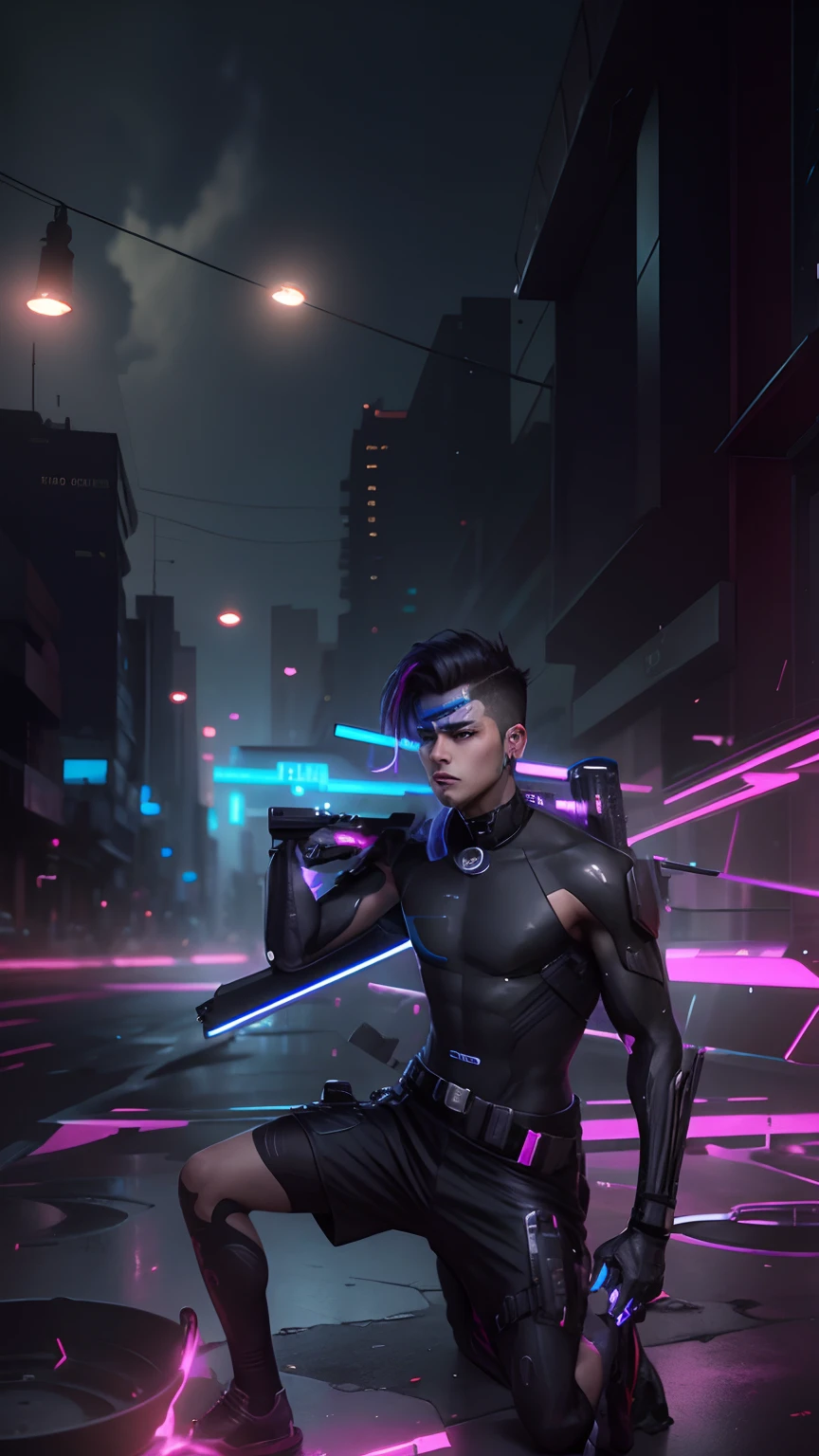 Change background cyberpunk handsome boy realstic face 8k ultra realstic