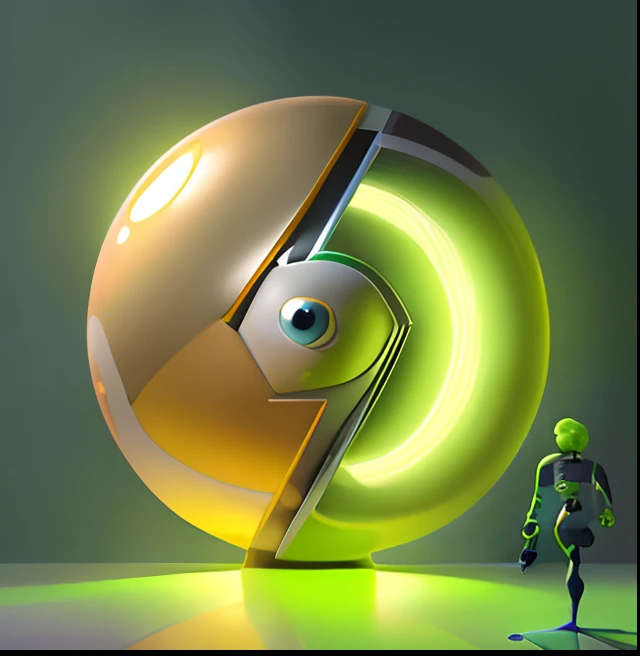 A brave and adventurous Disney Pixar man, robot and woman collaborating looking at the attached image, professional, and a determined mood, Disney, 8k, lime green attached image