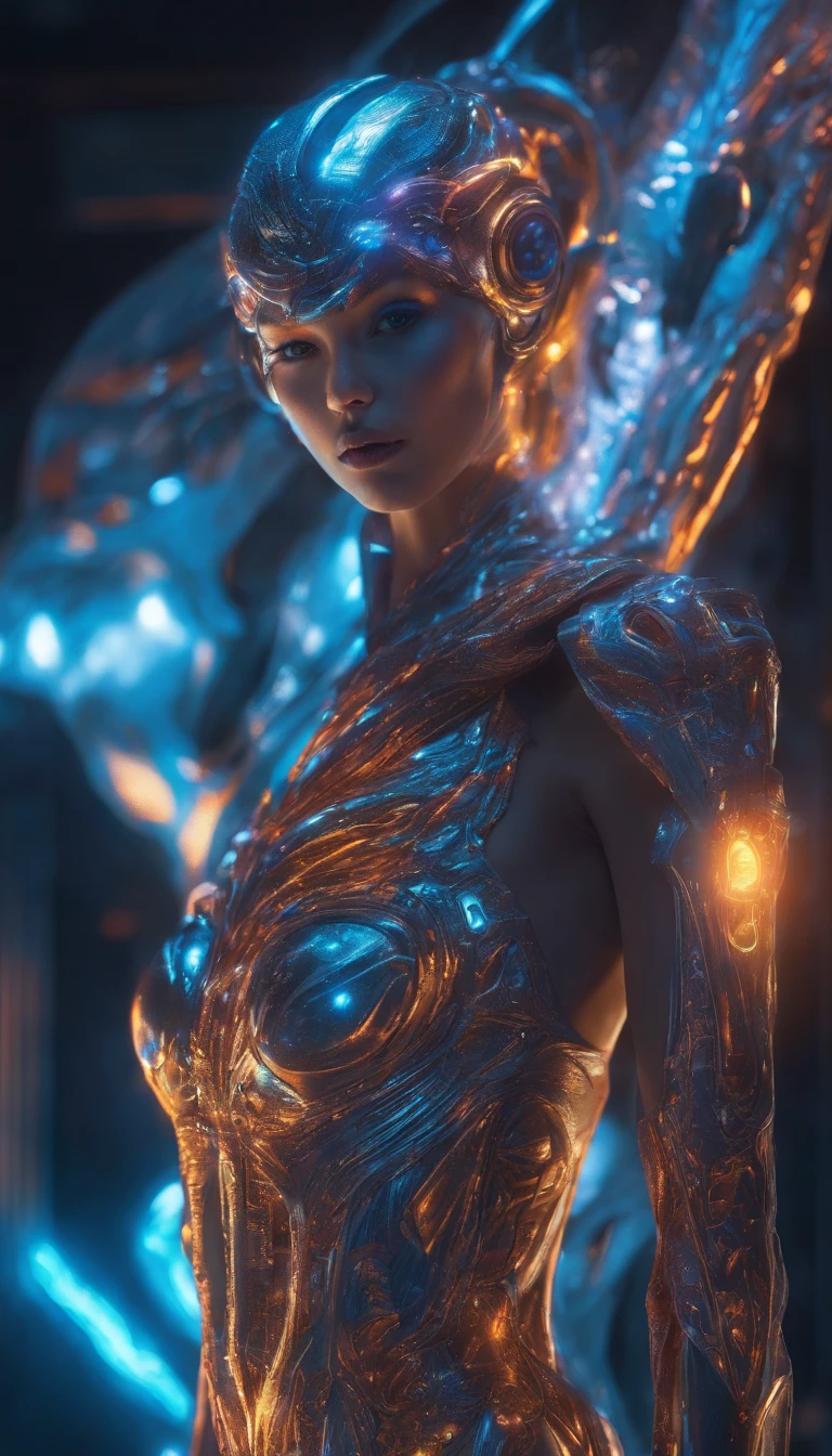 Cosmic fallen angel, Clear and bright eyes, biomechanical, Odd, gross, awesome, Very bright colors, Light particles, With bright light, Archive, Art Wallpaper, Ultra hd wallpapers
