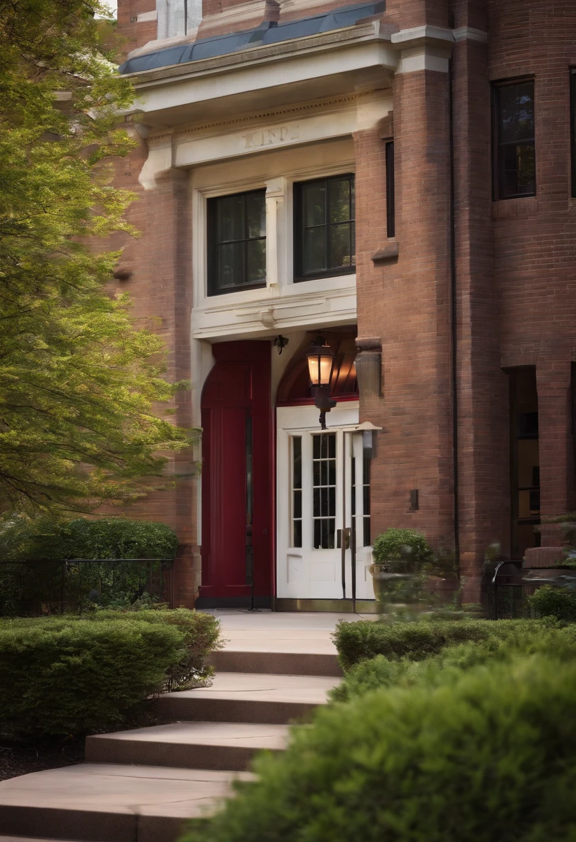 campus security alerting students with megaphone at the school door