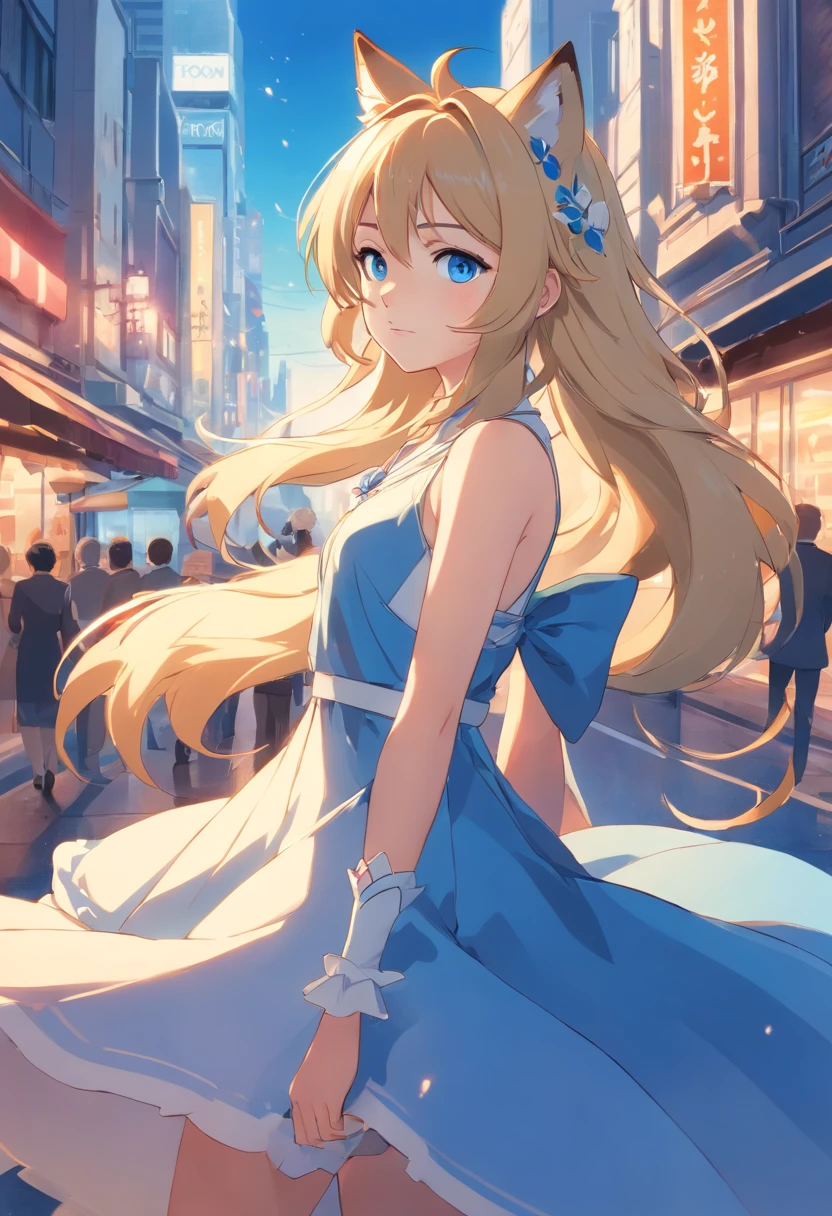 Female, Blue Eyes, Sandy Blond Hair, Fox Queen, Foxes, Dress, Regal