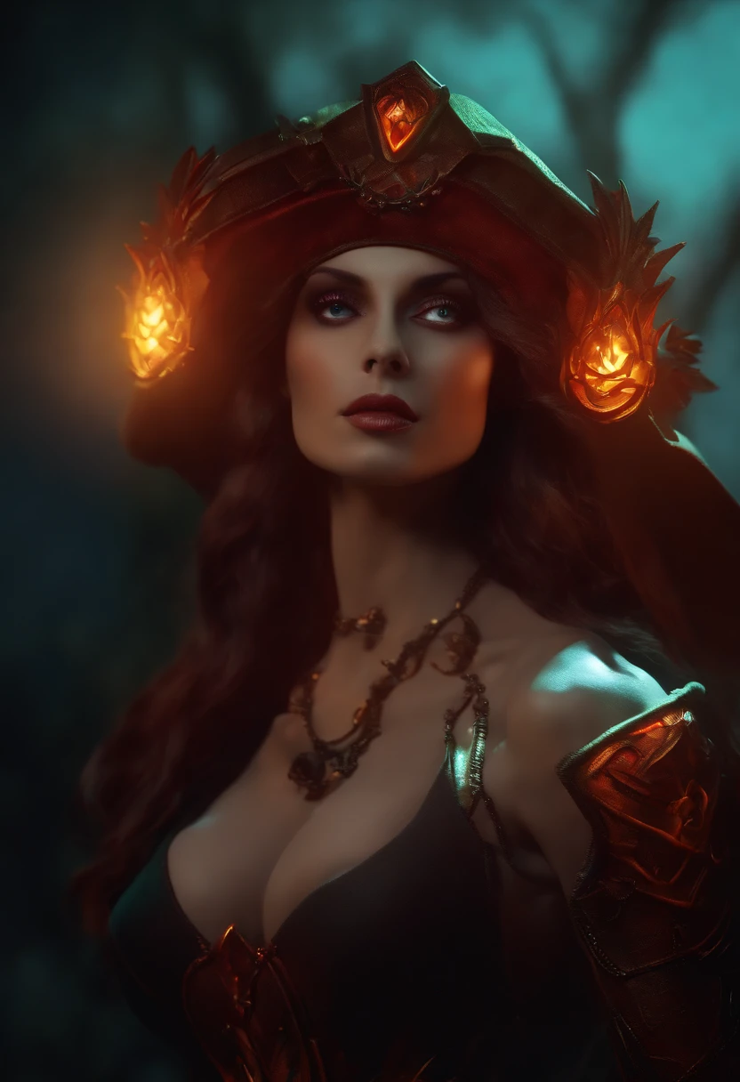 (((ember:2))) Чемпион Виего по League of Legends,  A Necromancer, with a bare torso and a sly smile, gloomy atmosphere, HD, v5. , dynamicpose, .CGI.