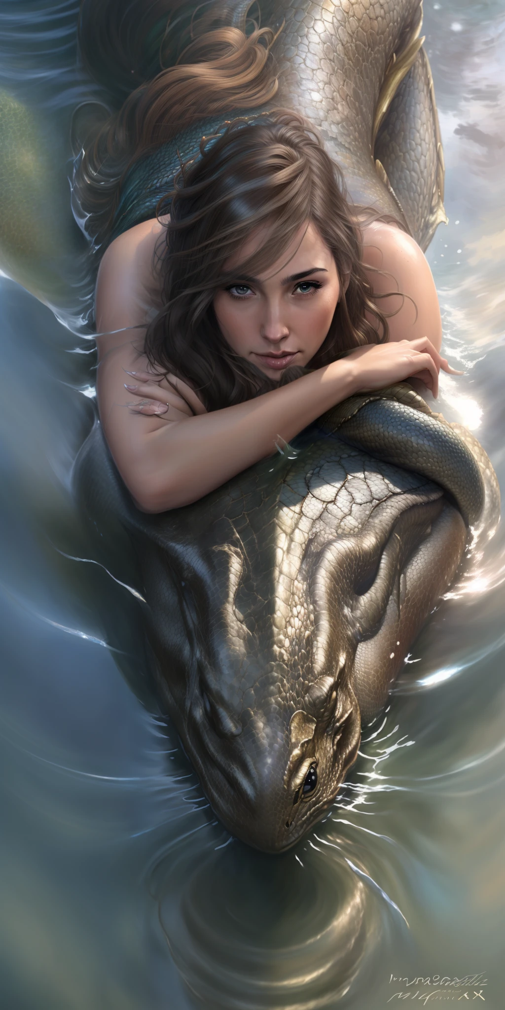 (duo), male anthro fish monster and female human, by patto, by oouna, by pino daeni, [by null-ghost], female penetrated, vaginal sex, detailed beautiful eyes, romantic, detailed hands, stormy beach, doggystyle, from behind male, all fours female
