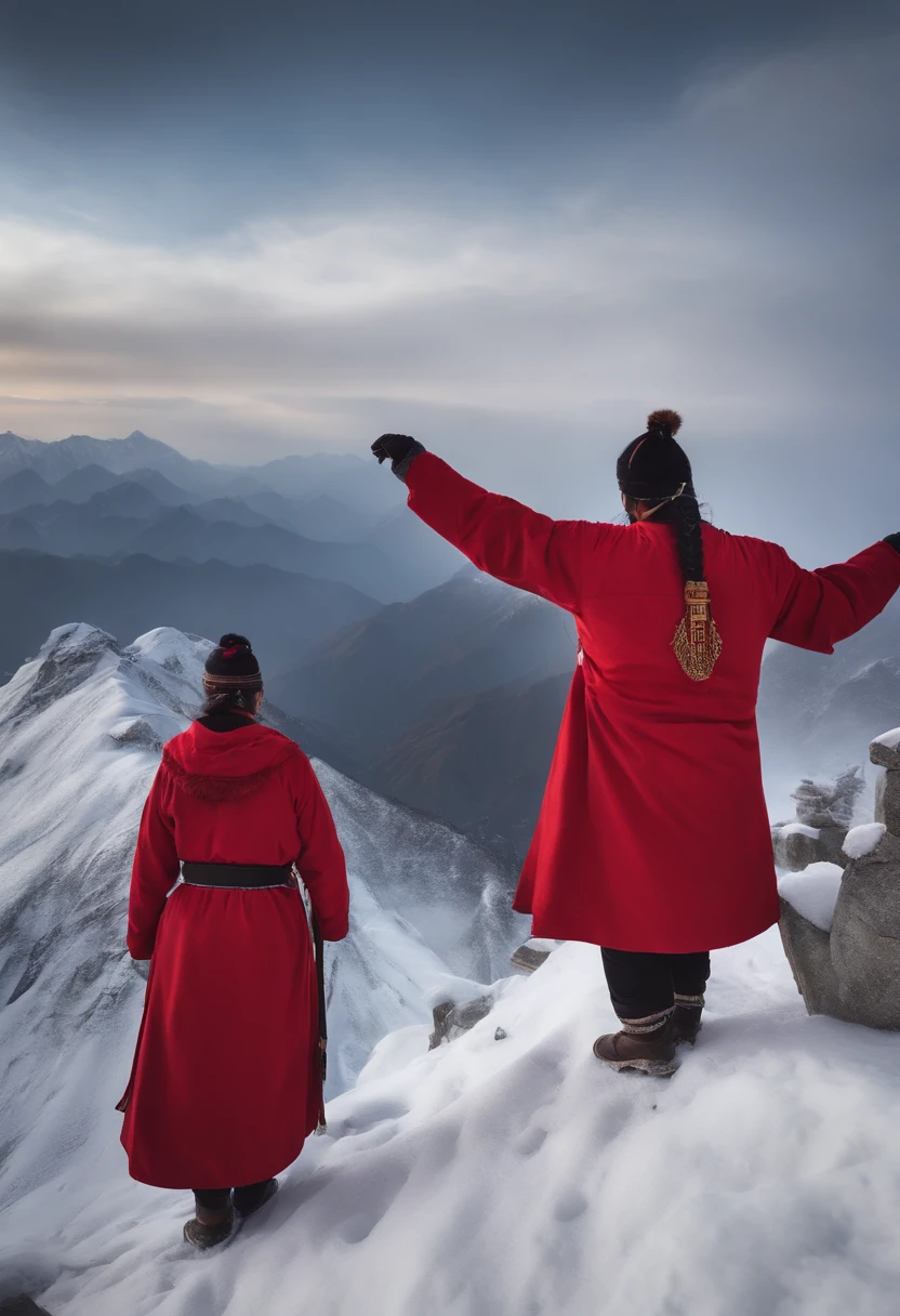 Generate a domineering picture,And there is a text:No one helped me Qingyunzhi,I went from snow to the top of the mountain; If the hit is not such luck,You can also climb Kunlun alone。