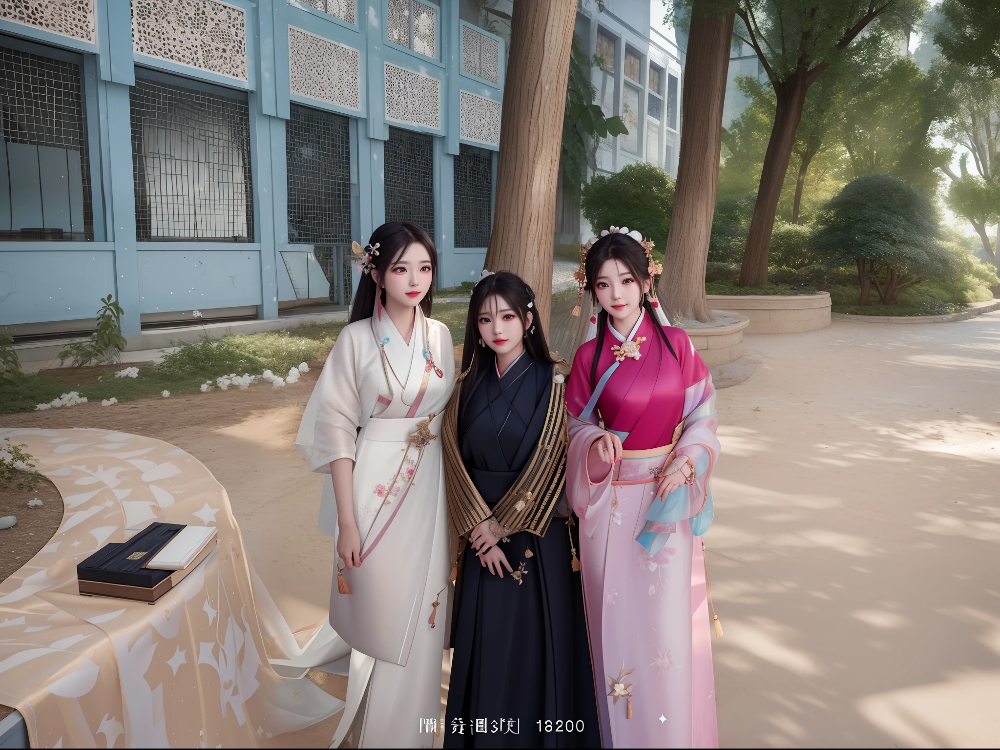 best quality, masterpiece, highres, 1girl,blush,(seductive smile:0.8),star-shaped pupils,china hanfu,hair ornament,necklace, jewelry,Beautiful face,upon_body, tyndall effect,photorealistic, dark studio, rim lighting, two tone lighting,(high detailed skin:1.2), 8k uhd, dslr, soft lighting, high quality, volumetric lighting, candid, Photograph, high resolution, 4k, 8k, Bokeh