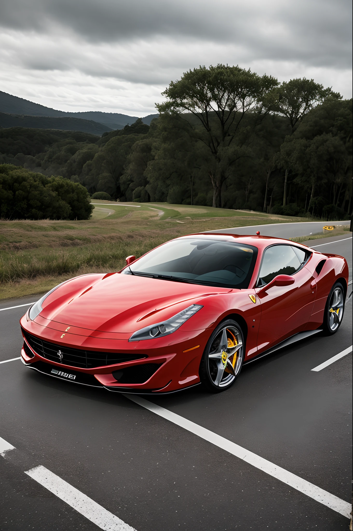 Ferrari on the road