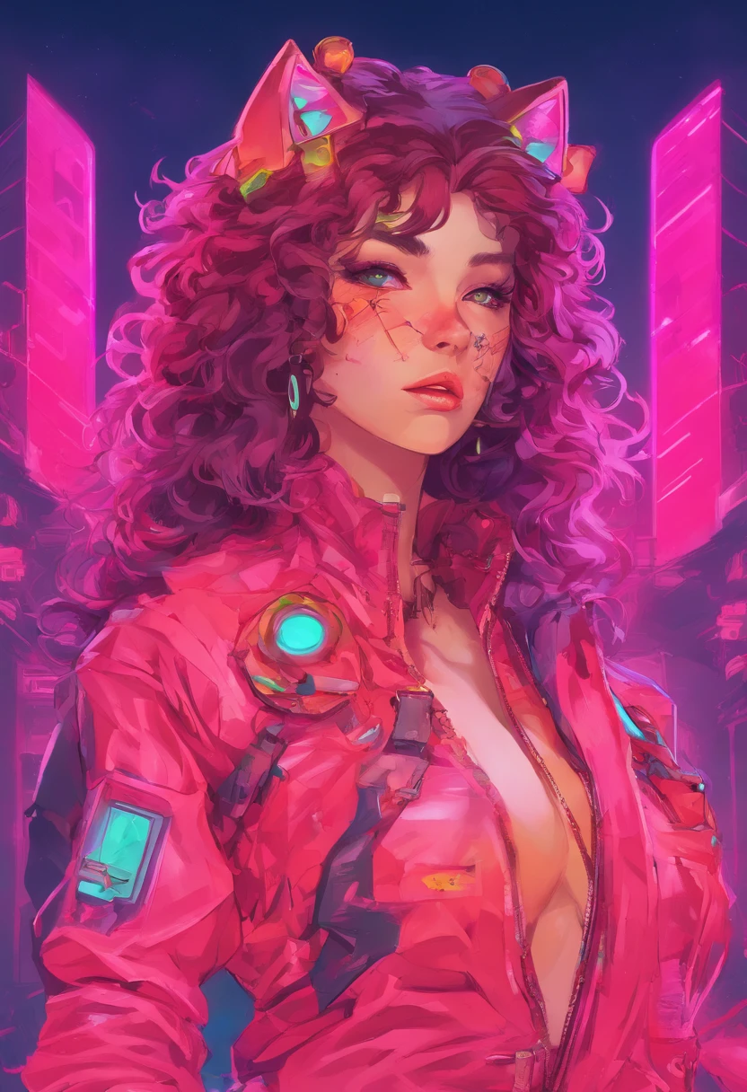 A woman with feline features, suas orelhas tem o formado de orelhas de gato, cabelos longos e ruivos, uso uma coroa de princesa veste vermelhas e rosa ,olhos de gatos, kawaii retrato realista, Guweiz, portrait of magical young girl, personagem bonito, Belo estilo de arte, Arte do Personagem Fantastic Story, Retrato bonito, Retrato bonito da mulher, Non-realist art