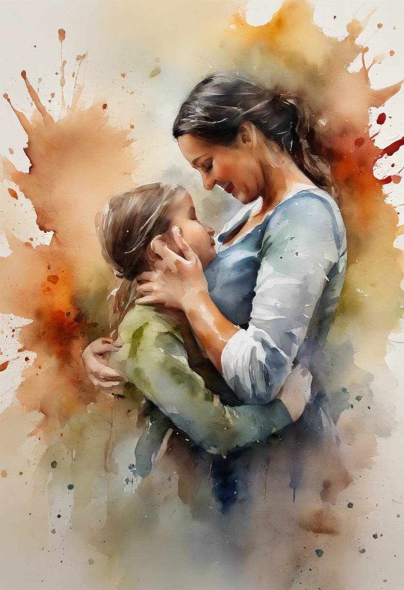 a family painting with a splatter background and spray paint effect, by Eugeniusz Zak, watercolor art, by Károly Lotz, watercolor painting, watercolor painting style, watercolor detailed art, by Reuben Tam, watercolor digital painting, watercolor , masterfully detailed watercolor, watercolor art, Grzegorz Rutkowski