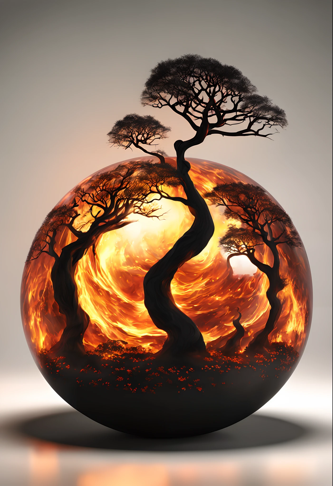 The flames are burning in a circle shape, fogoso, icon with a halo of fire, Anel de fogo, bola de fogo, chama, um fogo laranja no fundo, homem, fire type, (fire), esfera preta de fogo, Firenado, Infero Flamejante, Inferno, tema fogo, fire, fogo do inferno, infernal, chamajante, derretido imagem arfed de uma bola de vidro com uma paisagem dentro, Arte 3D digital detalhada, tree of life inside the ball, Arte digital altamente detalhada em 4k, arte digital altamente detalhada, arte digital estilizada, pintura digital altamente detalhada, bola de vidro, pintura digital altamente detalhada, arte digital altamente detalhada, 3 d render bipe, 8k arte impressionante
