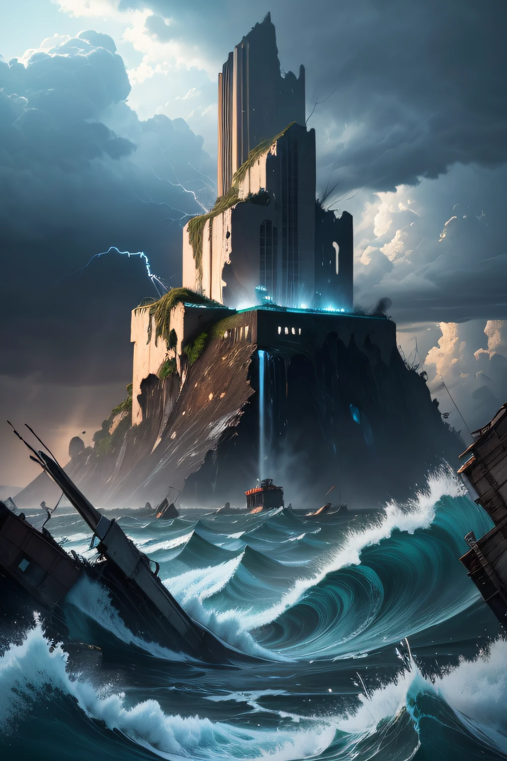 (best quality,4k,8k,highres,masterpiece:1.2),ultra-detailed,(realistic,photorealistic,photo-realistic:1.37),global,flood,destruction,apocalyptic,devastation,end of the world,earthquake,rainstorm,torrential downpour,dark clouds,gushing water,drowning cities,damaged buildings,washed away streets,overwhelming force,natural disaster,chaos,desolation,ruins,displaced people,fear,panic,evacuation,extreme weather,unprecedented event,unimaginable destruction,debris floating,ominous atmosphere,dramatic skies,waterlogged landscapes,desperate survival,broken infrastructure,lost civilizations,frantic rescue efforts,isolated survivors,raging currents,roaring thunder,lightning strikes,broken dams,collapsed bridges,wrecked vehicles,overwhelmed emergency services,dire situation,overwhelming power,ruined civilization,apocalyptic catastrophe,unstoppable force,nature's wrath,punishing storm,devastating aftermath,unforeseen consequences,chaotic scenes,towering waves,ravaged coastlines,people clinging to hope,frail humanity facing its limits,overwhelming despair.