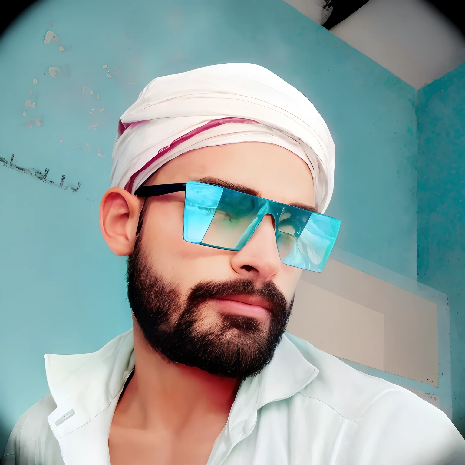 Cute boy change background cyberpuk 8k photo