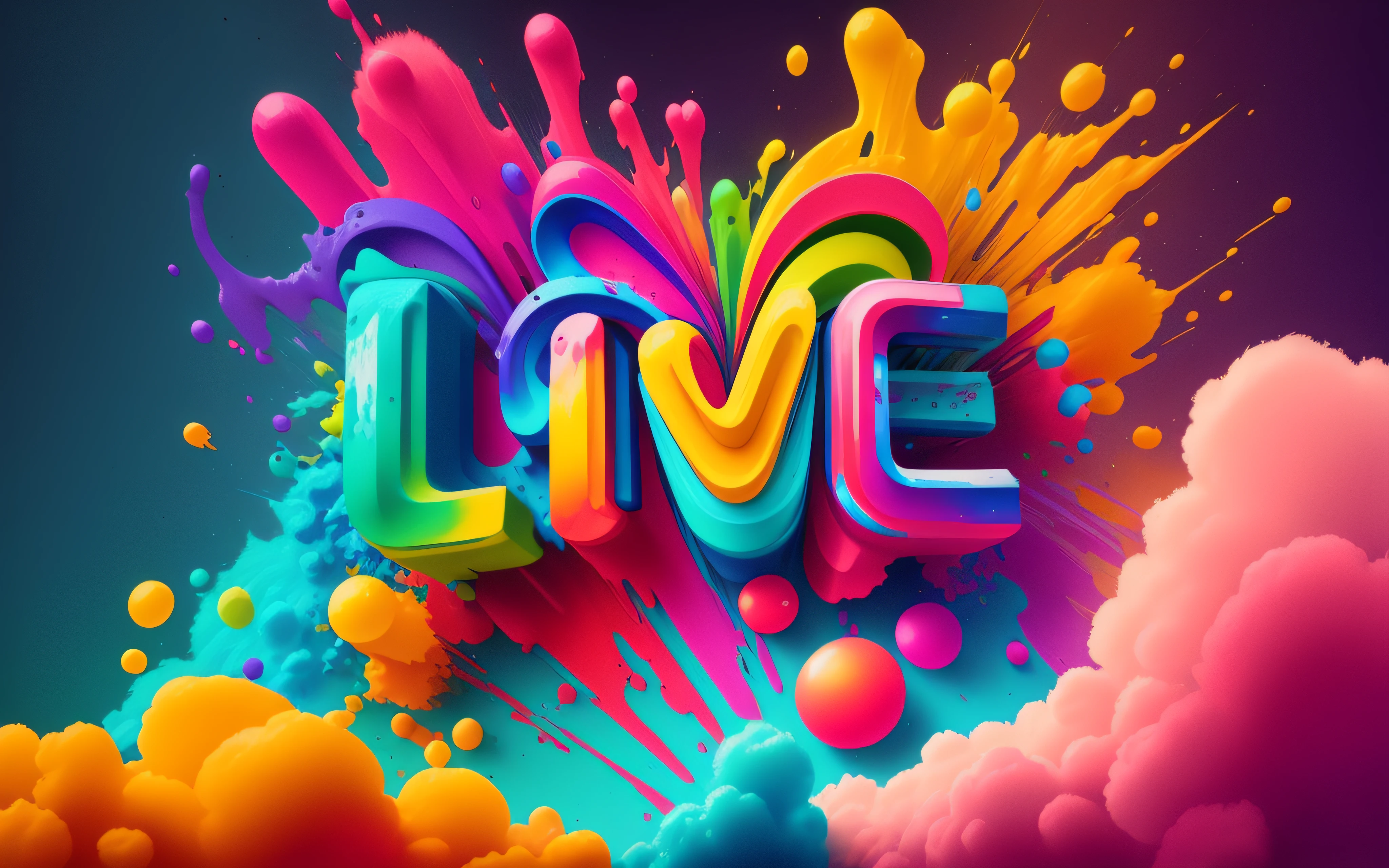 um close up de um texto colorido com um toque de tinta, cores vivas, cores vivas, cinema 4d render colorido, vivid and colorful, Gotejamento HD colorido, arte digital colorida, arte colorida, arte digital colorida, pintura digital colorida, colorido 8 k, vivid and vibrant colors, Cores vibrantes e vivas, pintura digital vibrante, pintura de tintas neon vibrantes, cores muito vibrantes