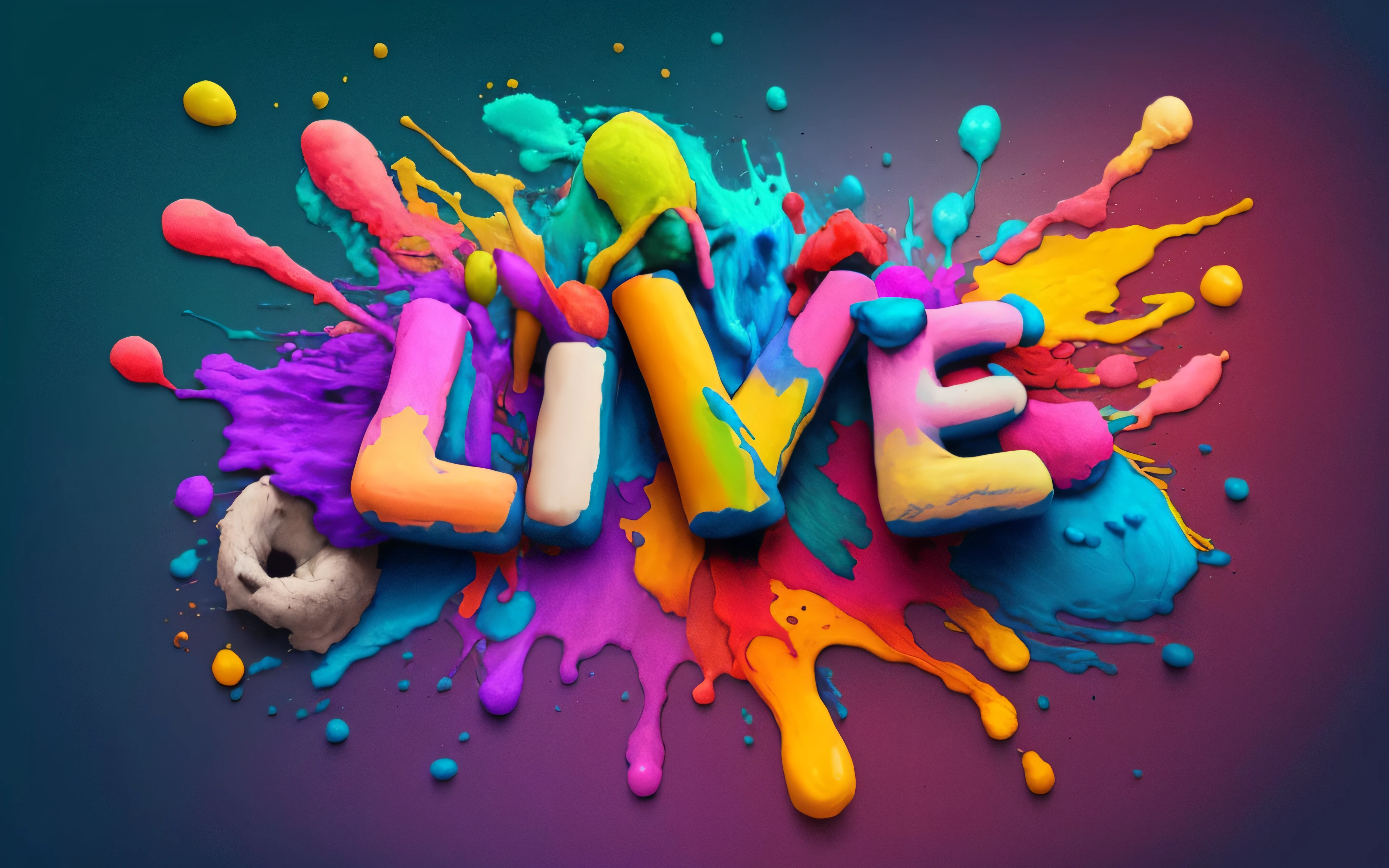 um close up de um texto colorido com respingos de tinta sobre ele, cores vivas, cores vivas, cores expressivas vibrantes, respingos de cores, Gotejamento HD colorido, splatters coloridos, arte colorida, philosophical splashes of colors, respingos de cor, Tinta vibrante borrifada, salpicos de cor, respingos de tinta e respingos, Cores vibrantes e vivas, Imagem colorida