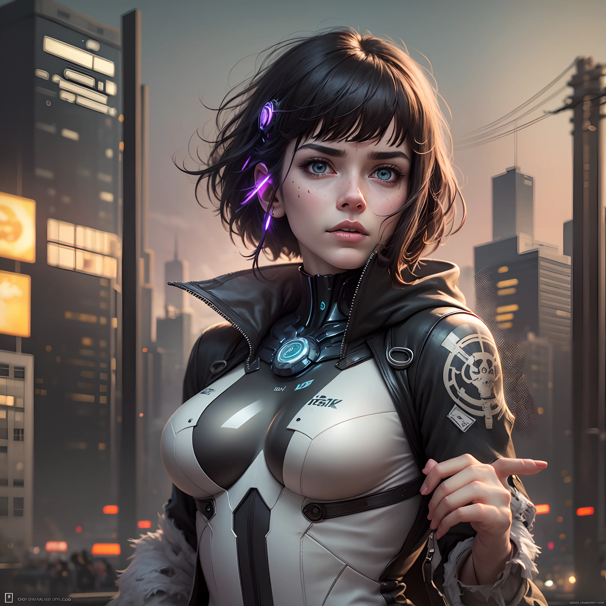 Ghost in the shell halloween themed, 8k, hi res, photo realistic --auto --s2