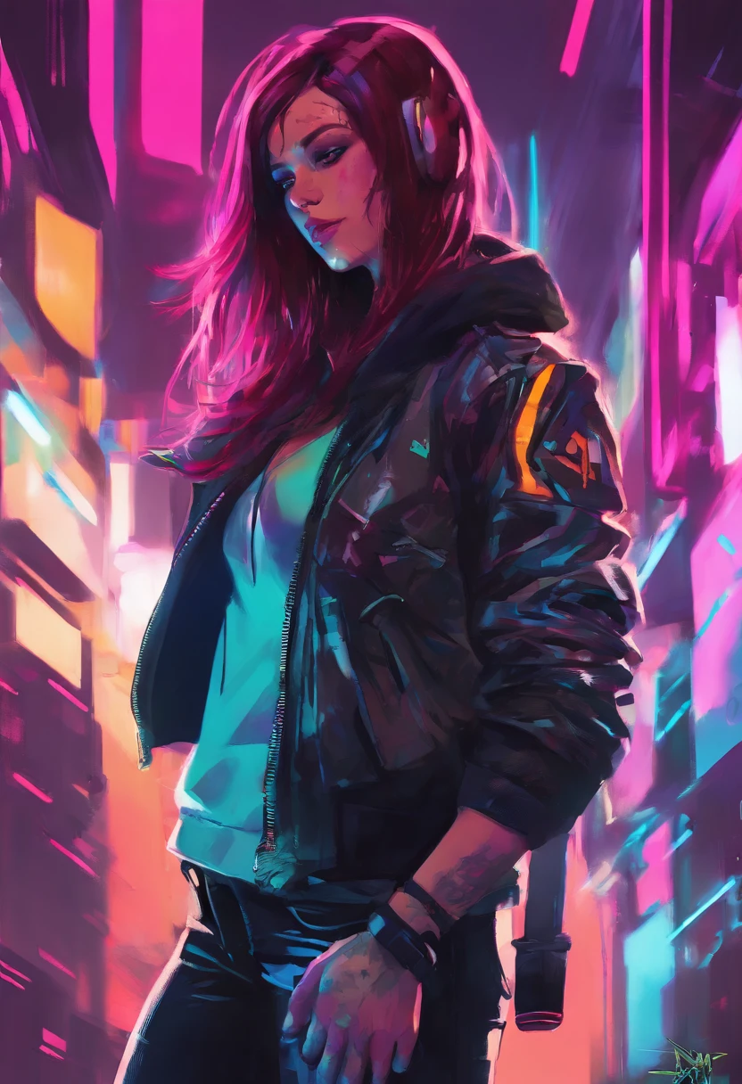 (dark shot:1.1), epic realistic, portrait of halo, female; athletic build, sunglasses, blue eyes, tartan scarf, (brown leather bomber jacket:1.2), (tight fitting, black, see thru tank-top:1.1) auburn hair by atey ghailan, by greg rutkowski, by greg tocchini, by james gilleard, by joe fenton, gradient yellow, black, brown and magenta color scheme, grunge aesthetic!!! graffiti tag wall background, art by greg rutkowski and artgerm, soft cinematic light, adobe lightroom, photolab, hdr, intricate, highly detailed, (depth of field:1.4), faded, (neutral colors:1.2), (hdr:1.4), (muted colors:1.2), hyperdetailed, (artstation:1.4), cinematic, warm lights, dramatic light, (intricate details:1.1), complex background, (rutkowski:0.66), (teal and orange:0.4)