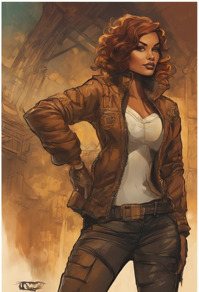 (dark shot:1.1), epic realistic, portrait of halo, female; athletic build, sunglasses, blue eyes, tartan scarf, (brown leather bomber jacket:1.2), (tight fitting, black, see thru tank-top:1.1) auburn hair by atey ghailan, by greg rutkowski, by greg tocchini, by james gilleard, by joe fenton, gradient yellow, black, brown and magenta color scheme, grunge aesthetic!!! graffiti tag wall background, art by greg rutkowski and artgerm, soft cinematic light, adobe lightroom, photolab, hdr, intricate, highly detailed, (depth of field:1.4), faded, (neutral colors:1.2), (hdr:1.4), (muted colors:1.2), hyperdetailed, (artstation:1.4), cinematic, warm lights, dramatic light, (intricate details:1.1), complex background, (rutkowski:0.66), (teal and orange:0.4)