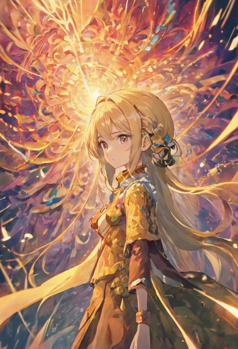 realistic, (masterpiece, top quality, best quality, official art, beautiful and aesthetic:1.2), extremely detailed,fractal art,colorful,highest detailed,zentangle,(abstract background:1.3) solo mature female , tall well build girl, (golden phoenix), blonde hair, bright eyes,hair slicked back, short hair, black robe,