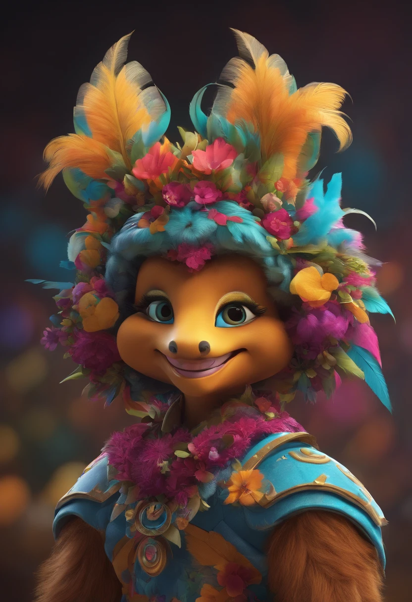 Hybrid mascot that represents diversity Friendly and colorful character that has stationery elements, computer science, celular e beleza.
