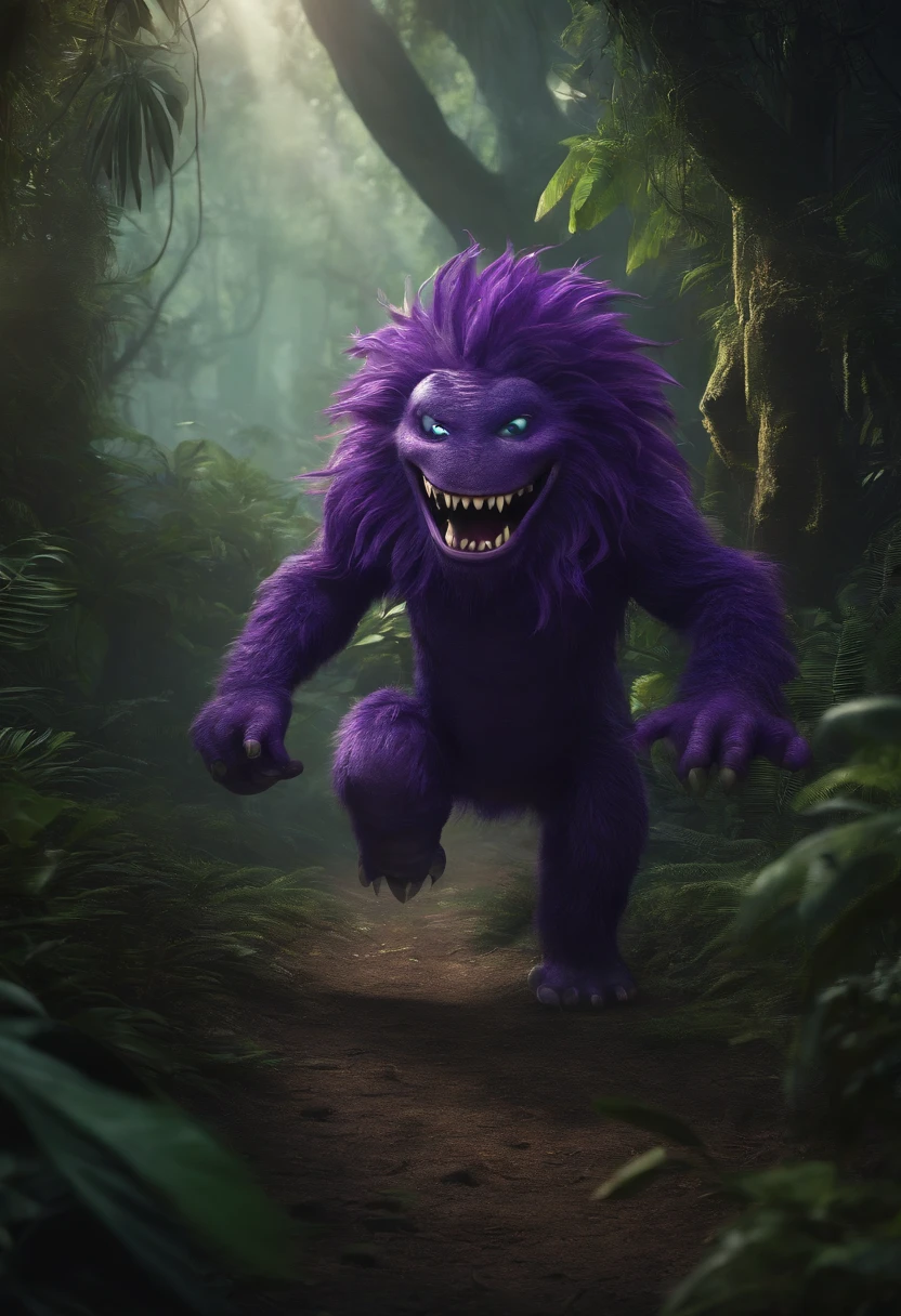 Purple Monster, Running through the jungle after a girl