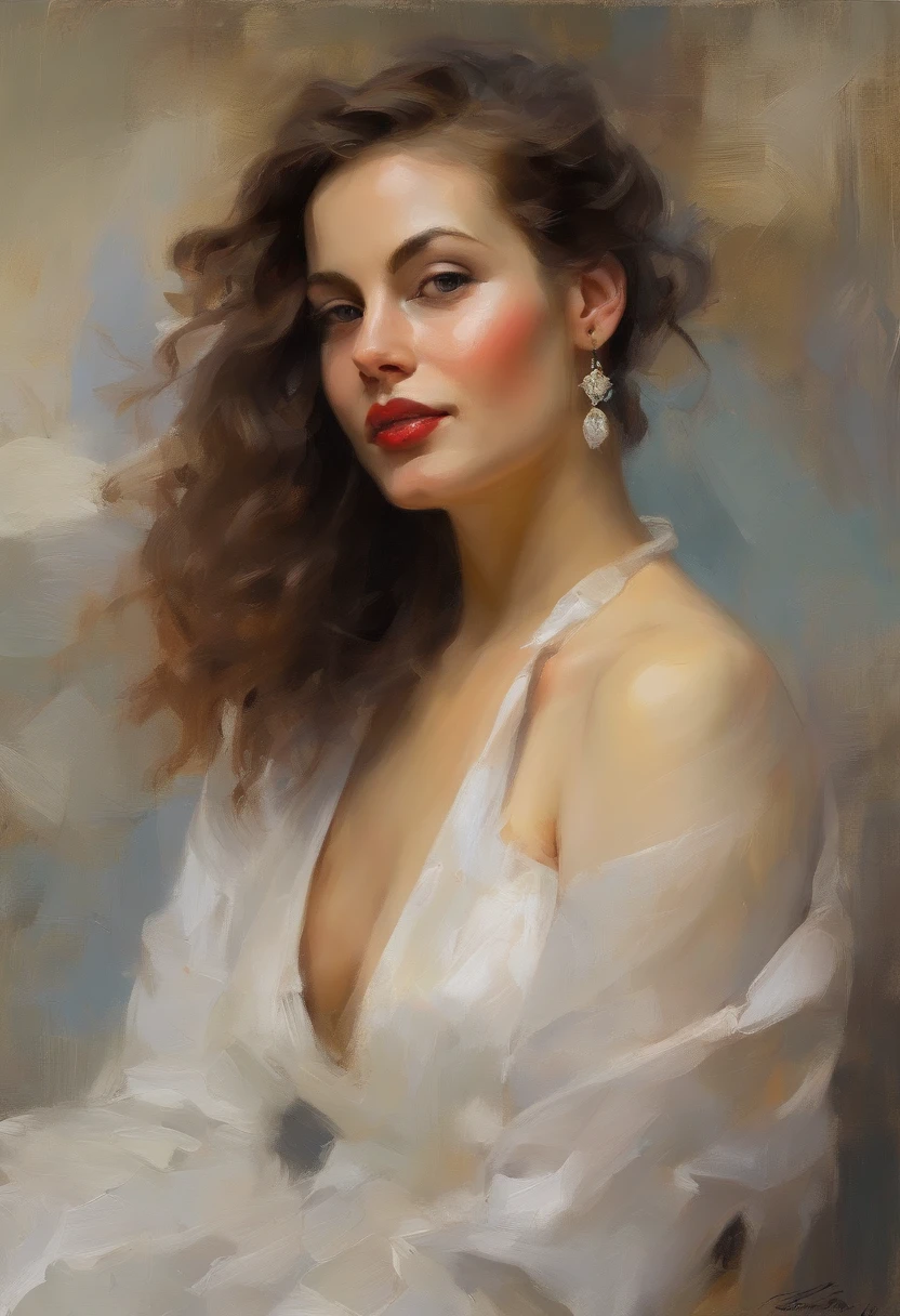best qualtiy,tmasterpiece,超高分辨率,(realisticlying:1.4),malcolm liepke painting, glossy painting, suggestive poses, artistic expression, erotic fantasies, Fine paintings (N4T3 mm:0.99), A 20-year-old woman, stand posture,Brown hair long, 耳Nipple Ring,choker necklace,Issuing,White dress long dress,white wedding gown,Solid color panties,Bare legged,long leges,high-heels,In the daytime, flower field, (Masterpiece:1.2) (Photorealistic:1.2) (Bokeh) (Best quality) (Detailed skin:1.2) (Intricate details) (In the daytime) (8K) (hdr) (Cinematic lighting) (Sharp focus), (Looking at the camera:1.1), ((closeup portrait:1.2)), (Earrings)