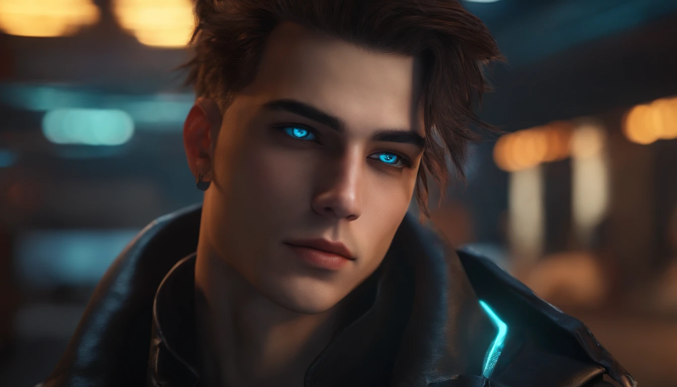 Best quality Change background cyberpunk handsome boy, realistic face, 8k, ultra realistic,